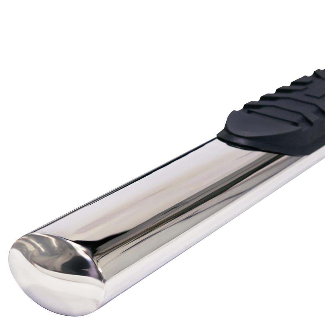 A1547S Stainless Steel Oval Polished Nerf Bar Running Boards for Trucks & SUVs - Heavy Duty Side Step for Off-Road & Daily Driving