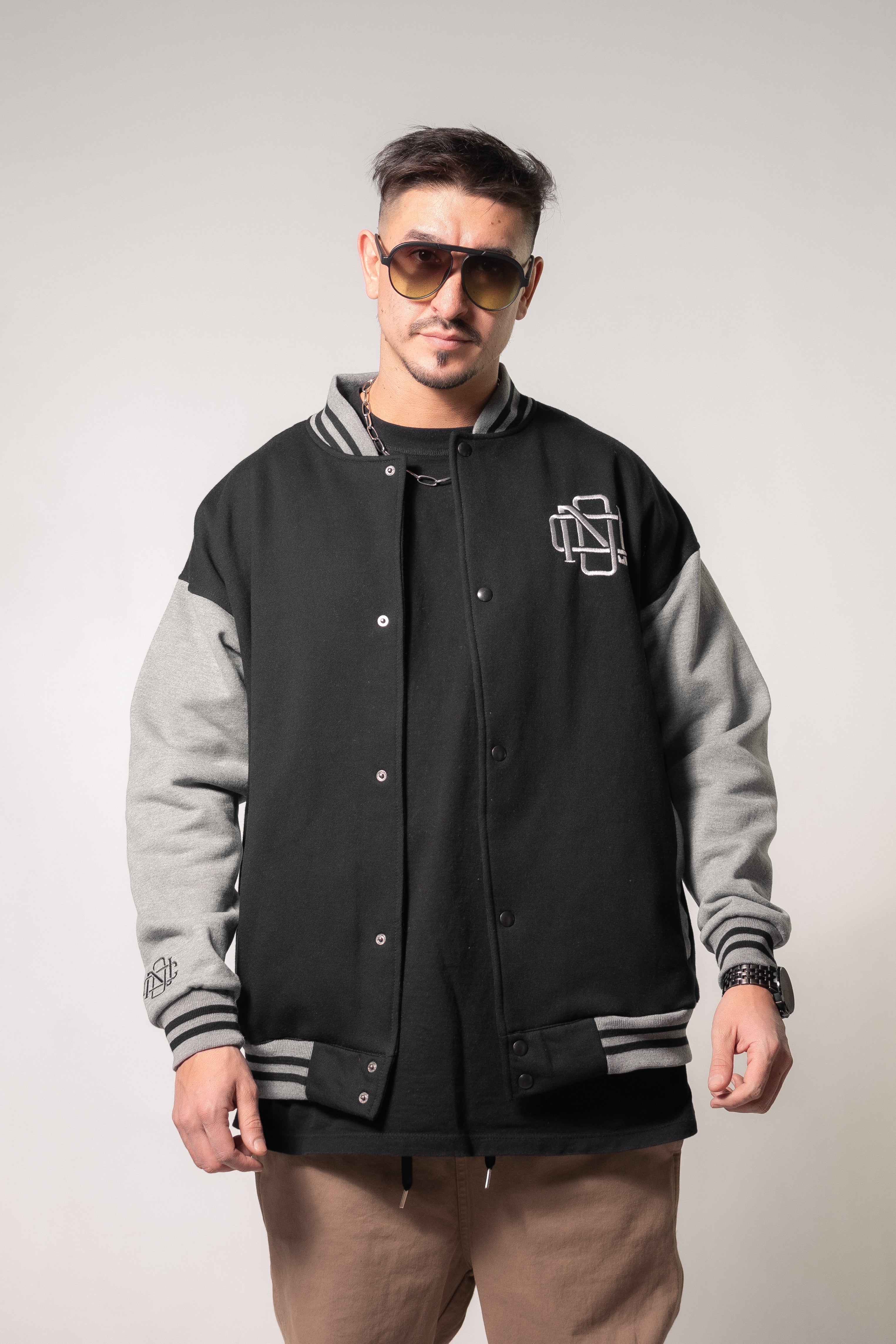 Ocn H Varsity 87 Melange J2 Camper Jacket - Vintage Baseball Style Outerwear for Men | Perfect for Casual Wear, Street Fashion & Retro Sports Events