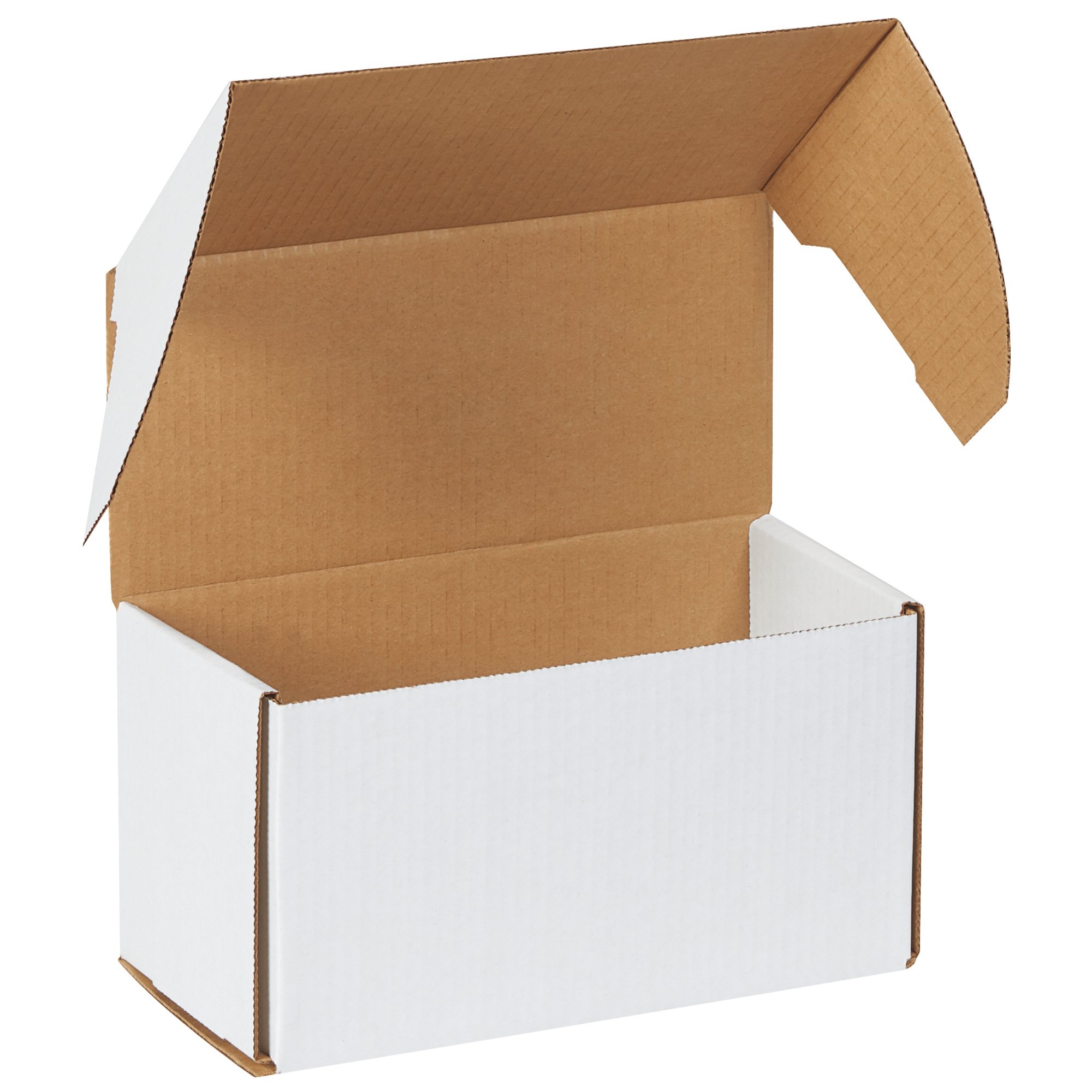 BFMEZ1055 Corrugated Cardboard Shipping Boxes - 10 5/16 x 5 x 5 9/16 Inches, White Medium Mailers with Outside Tuck Top (Pack of 50) - Perfect for Ecommerce, Retail Packaging & Secure Product Shipments