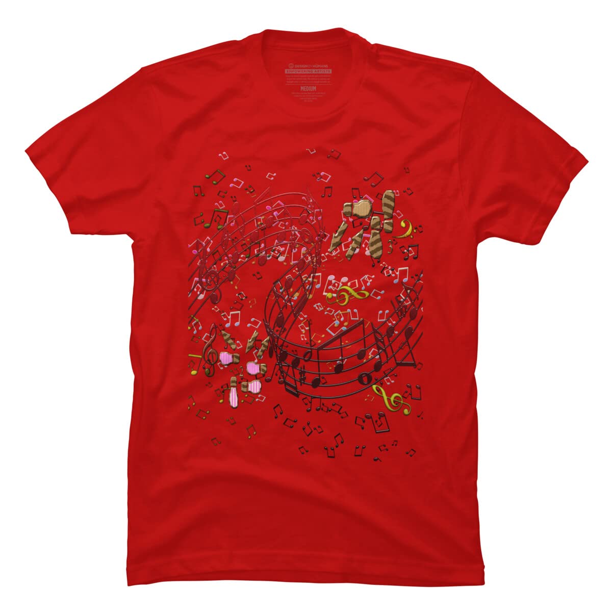 Design By Humans Men's Music Dance Pop Graphic T-Shirt by Chublac - Soft Cotton Tee for Concerts, Parties & Casual Wear