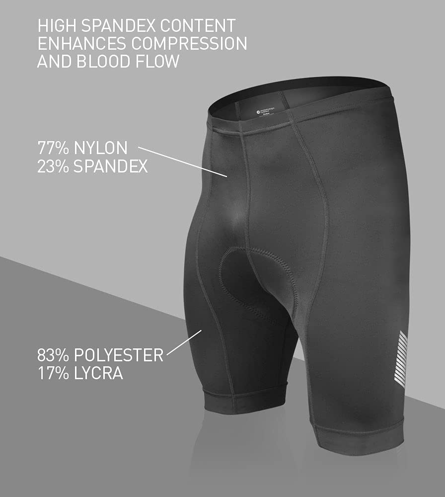 Men's Elite Padded Cycling Shorts - Long Distance Performance Bike Shorts for Road & Mountain Biking | Comfortable Breathable Cycling Gear | Made in USA | Perfect for Commuting, Training & Endurance Rides