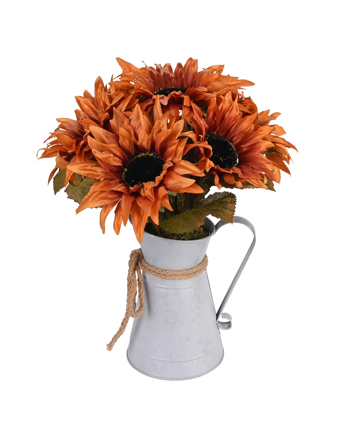 DDHS Fall Artificial Sunflower Centerpieces - Fake Sunflower Potted Plants for Home, Bathroom, Kitchen & Office Decor | Sunflower Arrangement with Metal Pot | Perfect for Table Centerpieces, Wedding Decor & Seasonal Home Styling