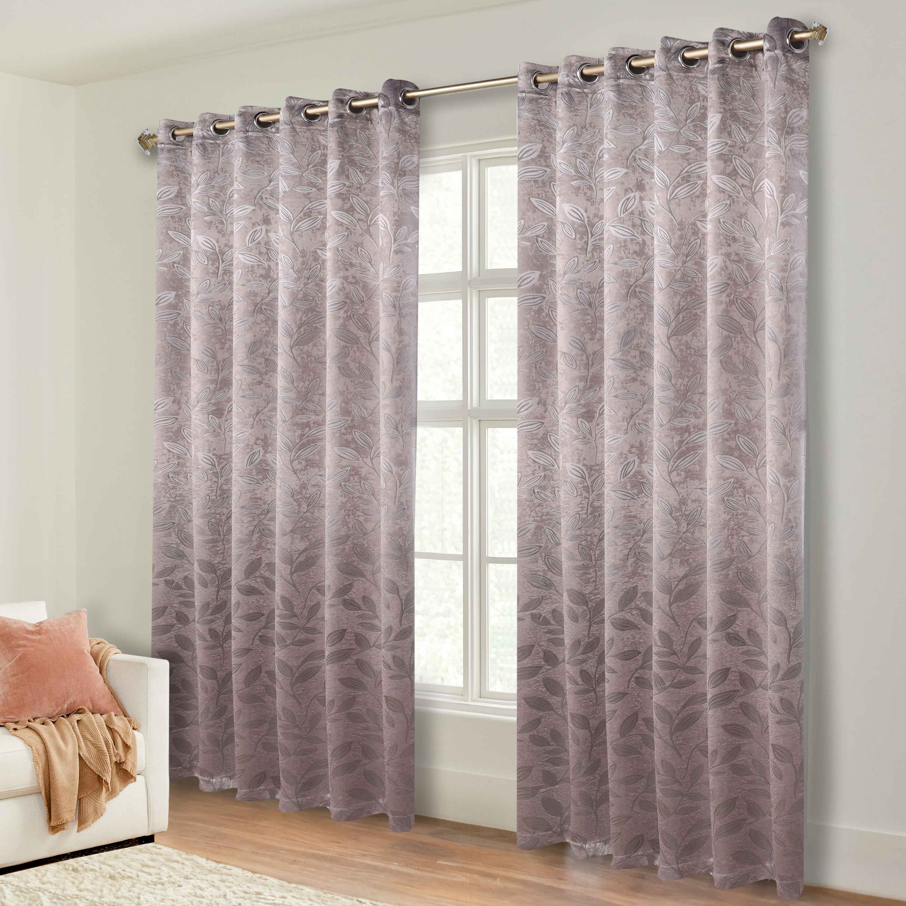 Leaves Grommet Blackout Curtains Set of 2 - Thermal Insulated Room Darkening Drapes for Bedroom & Living Room - Noise Reducing Window Treatment for Home Decor
