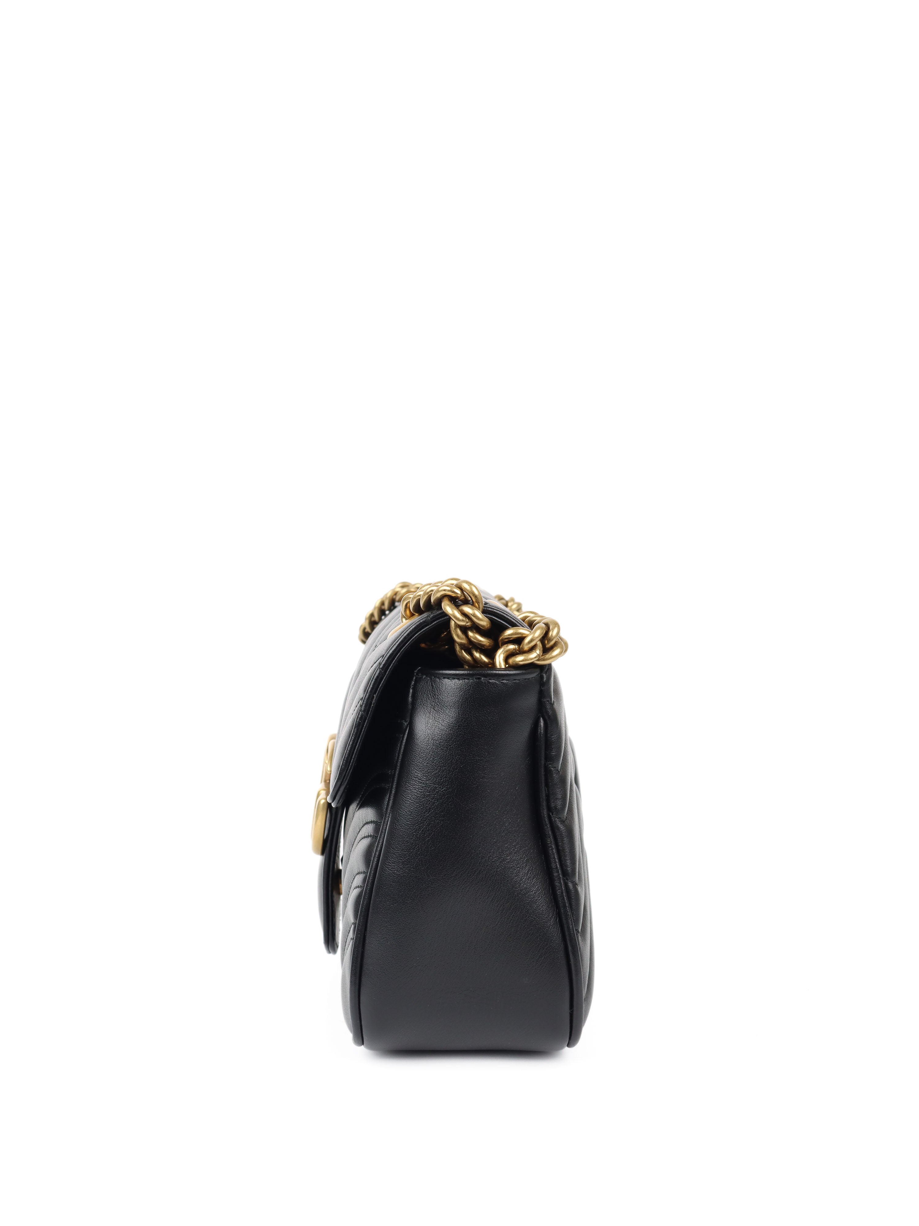 Gucci GG Marmont Small Shoulder Bag in Black Leather - Perfect for Evening Out, Date Night & Daily Use