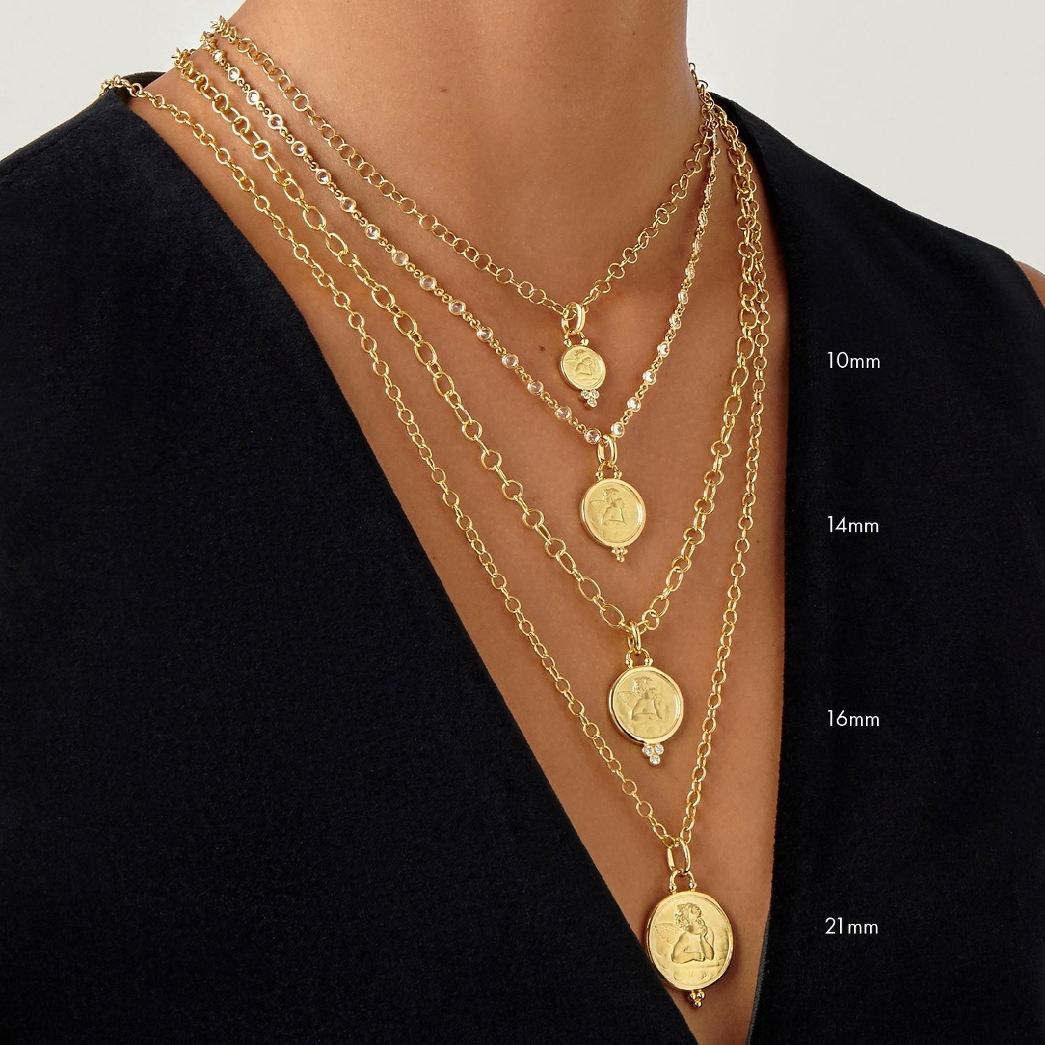 Temple St. Clair Angel Pendant Necklace - 18K Gold Plated Charm for Women - Elegant Jewelry Gift for Birthday, Anniversary & Special Occasions - Perfect for Everyday Wear, Date Nights & Formal Events