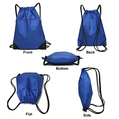 **Waterproof Drawstring Backpack with Zipper Pocket - Lightweight Gym & Swimming Sack for Men & Women (Pack of 2, Black) - Perfect for Sports, Travel & Outdoor Activities**