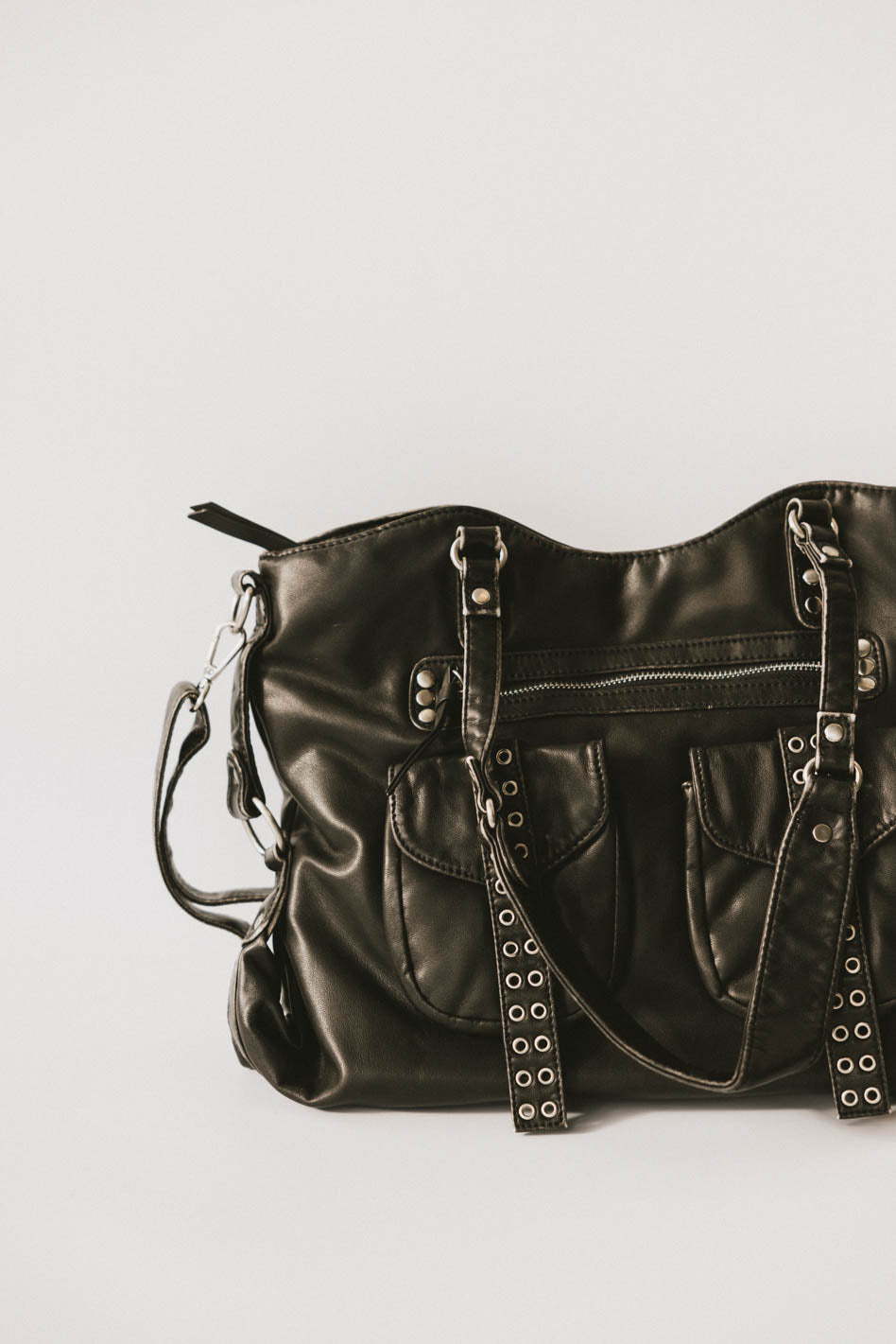 Lennox Studded Faux Leather Tote Bag for Women - Stylish Vegan Leather Handbag for Work, Travel & Everyday Use