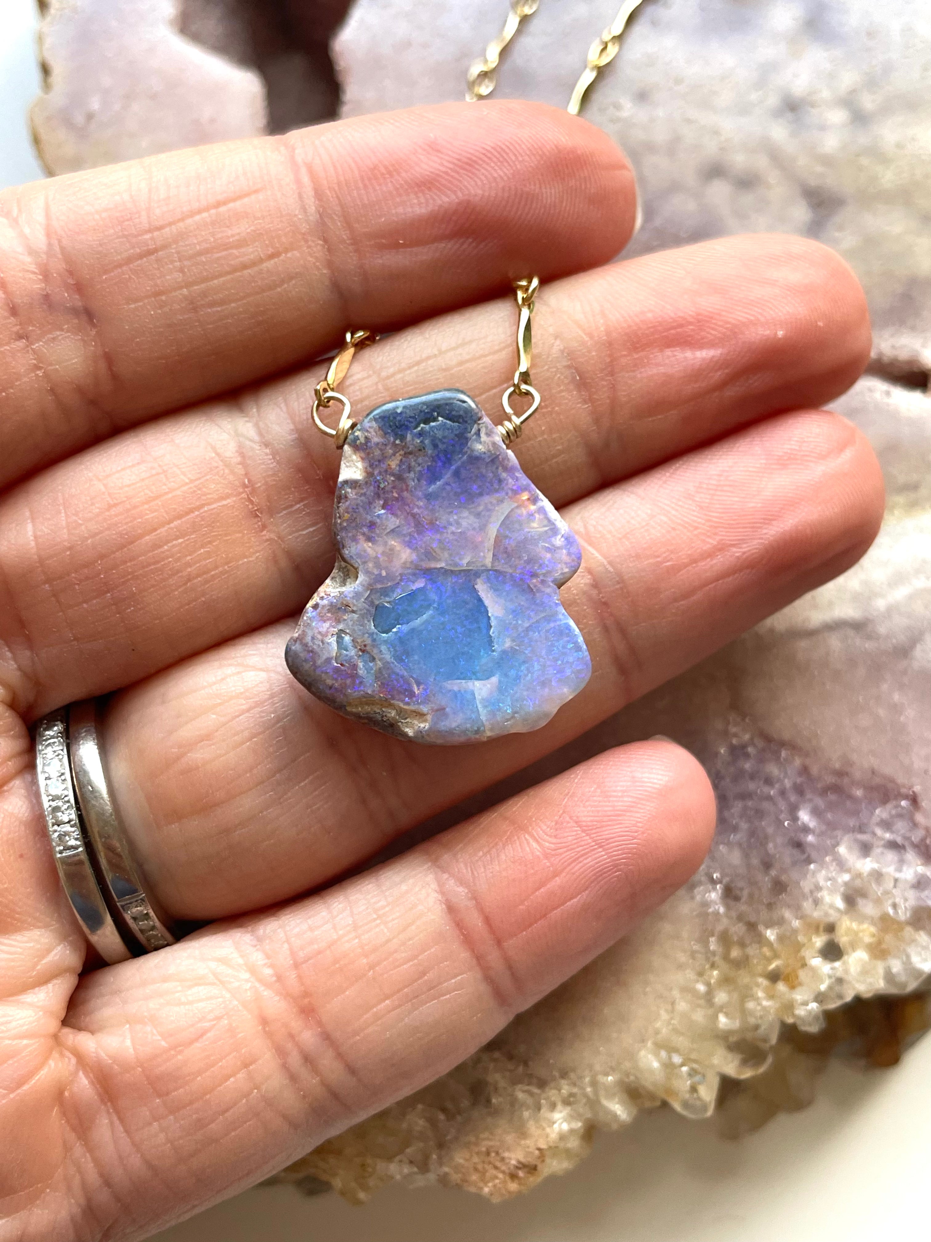 Genuine Australian Opal Pendant Necklace - 925 Sterling Silver Jewelry for Women, Elegant Gift for Birthday, Anniversary & Special Occasions