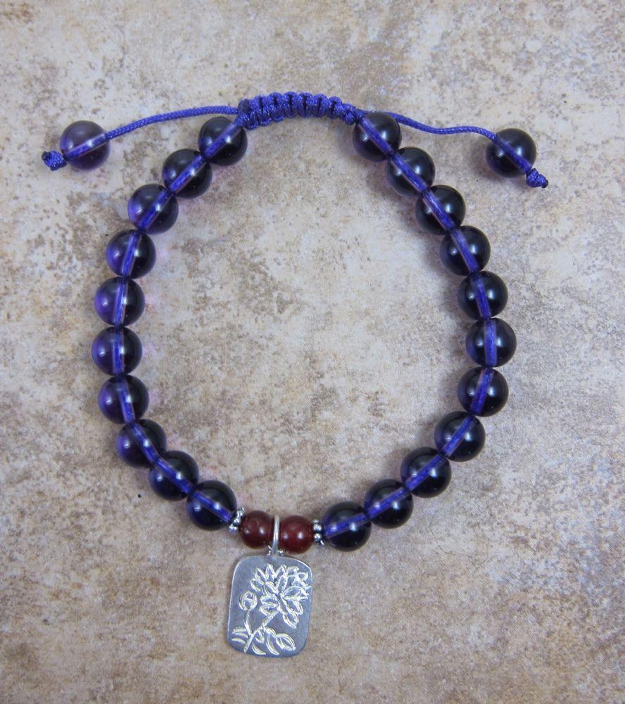 Amethyst and Lotus Wrist Mala Bracelet - Natural Healing Crystal Meditation Beads for Yoga, Mindfulness & Spiritual Practice