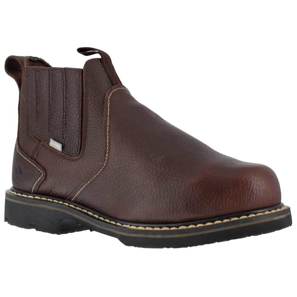 Iron Age Men's Groundbreaker 6-Inch Electrical Hazard Steel Toe Work Boots - Brown Safety Shoes for Construction, Warehouse & Industrial Work