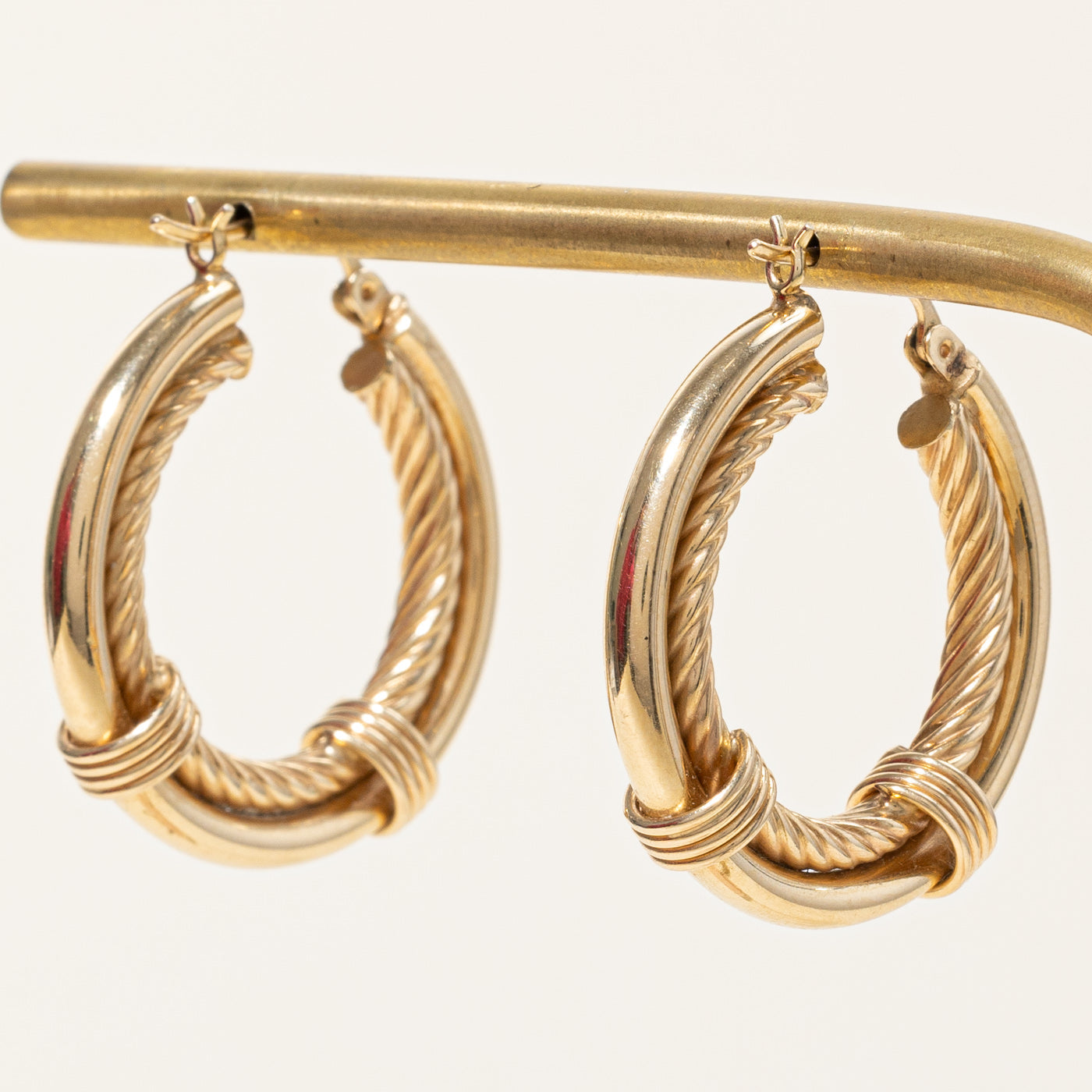 Textured Gold Hoop Earrings for Women - 14K Gold Plated Dangle Earrings for Everyday Wear & Special Occasions