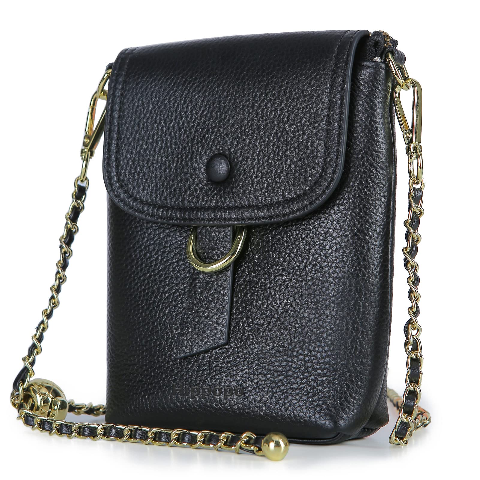 Hippopo Small Crossbody Phone Bag for Women - Designer Fashion Soft Pebbled Genuine Leather Shoulder Purse - Perfect for Daily Use, Travel, and Shopping