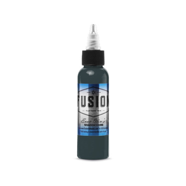 Fusion Evan Olin Shadow Core Ink 1oz - Premium Tattoo Ink for Professional Artists - Perfect for Black & Grey Tattooing, Lining, and Shading