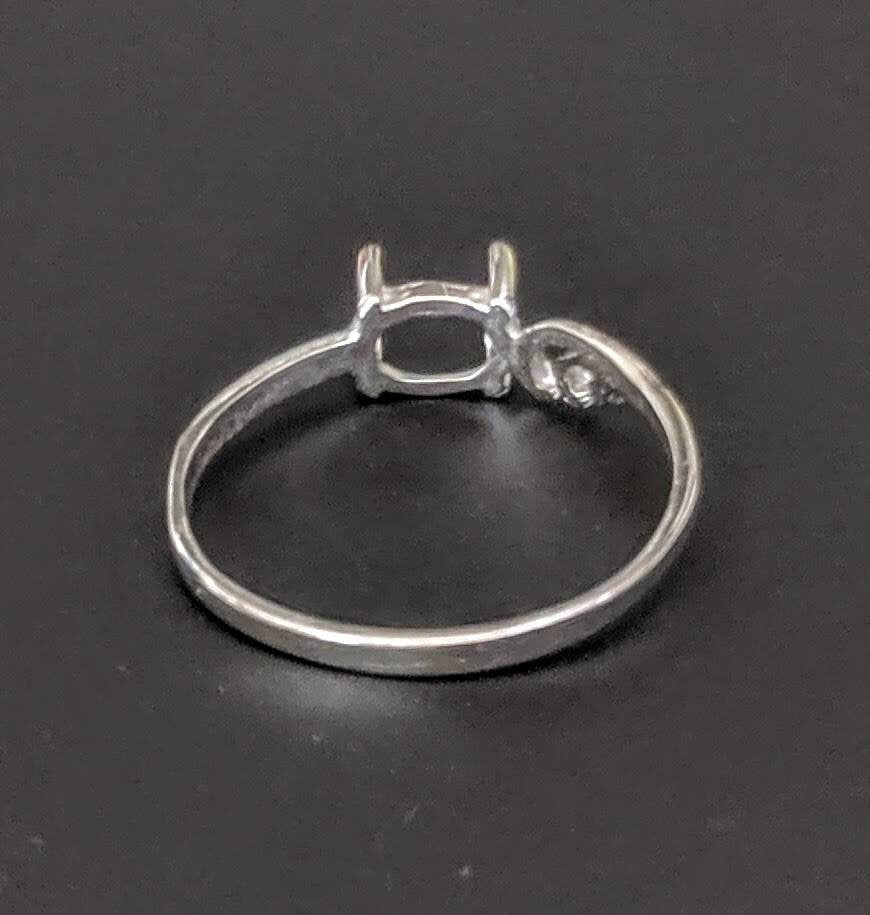 10K Solid Yellow or White Gold Oval Pre-Notched Blank Ring - 7x5mm Side Swirl Design, Size 4-7 (Setting 143677/143678) | Affordable Wedding Band, Promise Ring, Anniversary Gift for Her