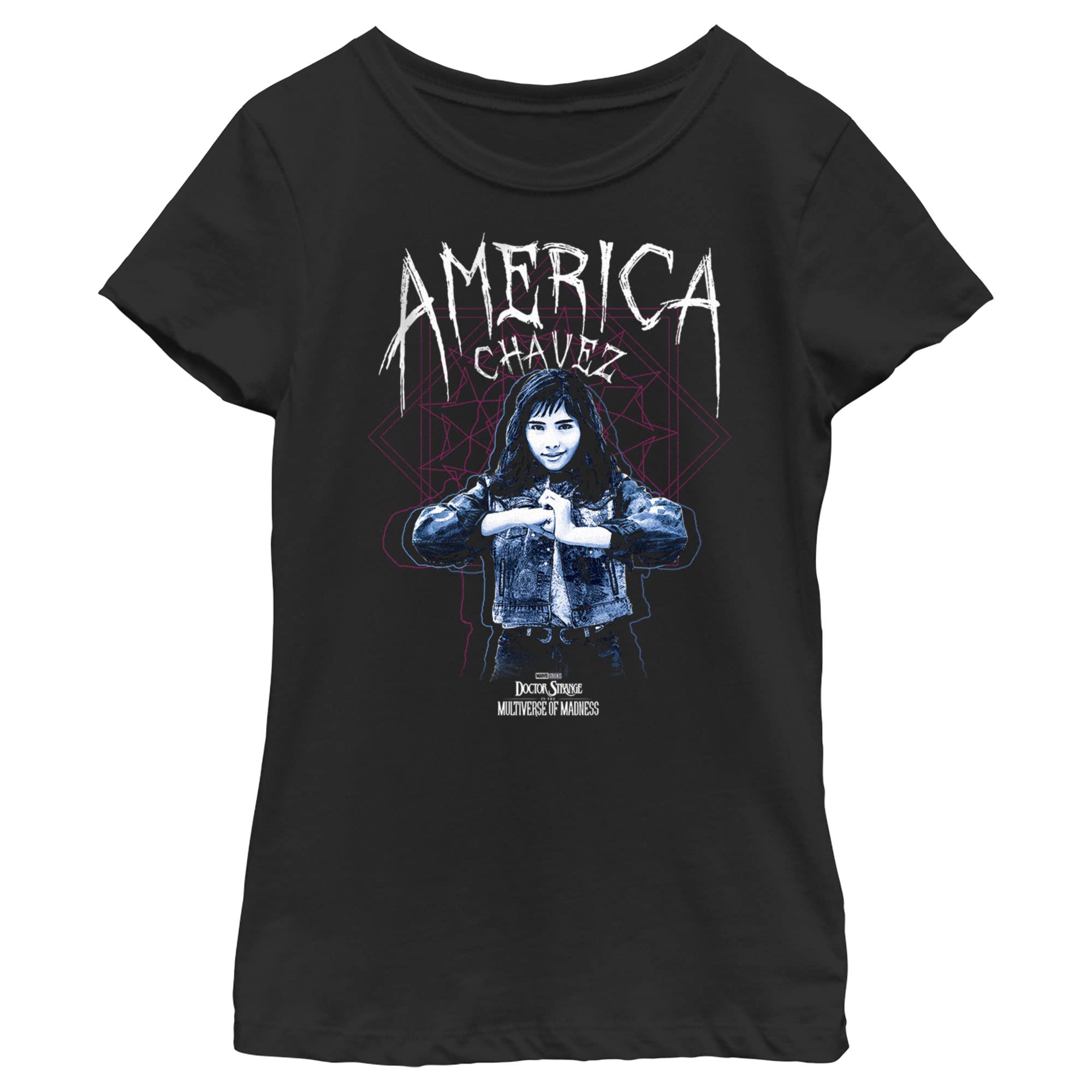 Marvel Superhero America Chavez Portal Graphic T-Shirt for Girls | Cool Superhero Tee for Cosplay, Gifts & Everyday Wear
