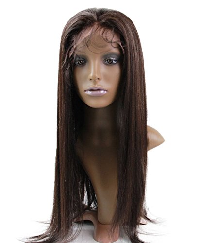 100% Human Hair Front Lace Wig - Mongolian Virgin Remy Hair in Yaki Texture, #2 Dark Brown | Perfect for Daily Wear, Cosplay & Special Occasions