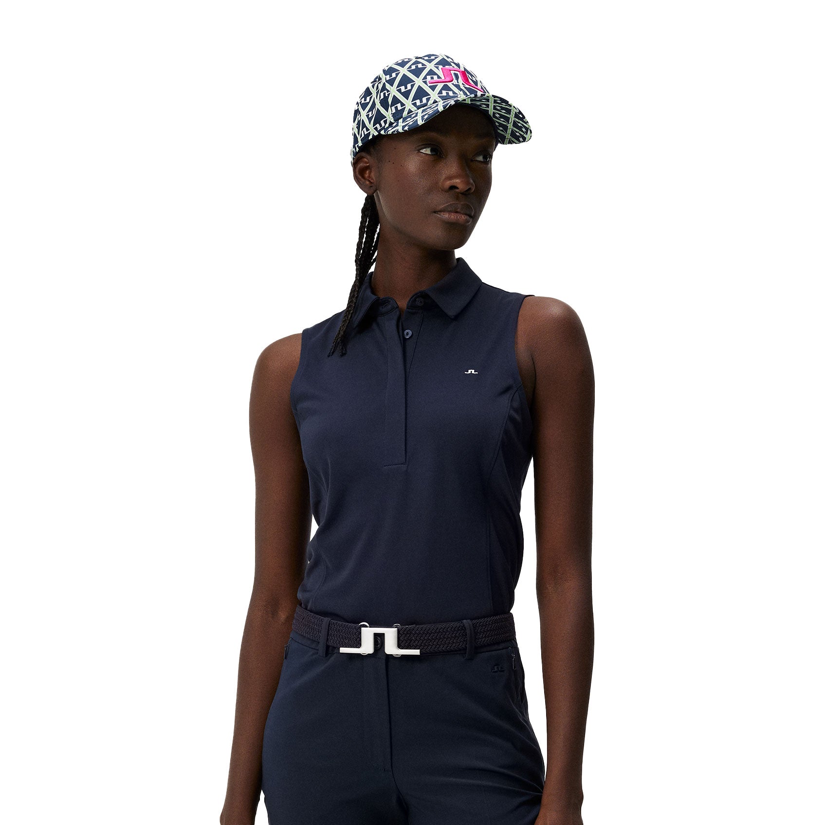 J. Lindeberg Dena Sleeveless Women's Golf Polo Shirt - Breathable Moisture-Wicking Performance Top for Golf, Tennis & Outdoor Sports