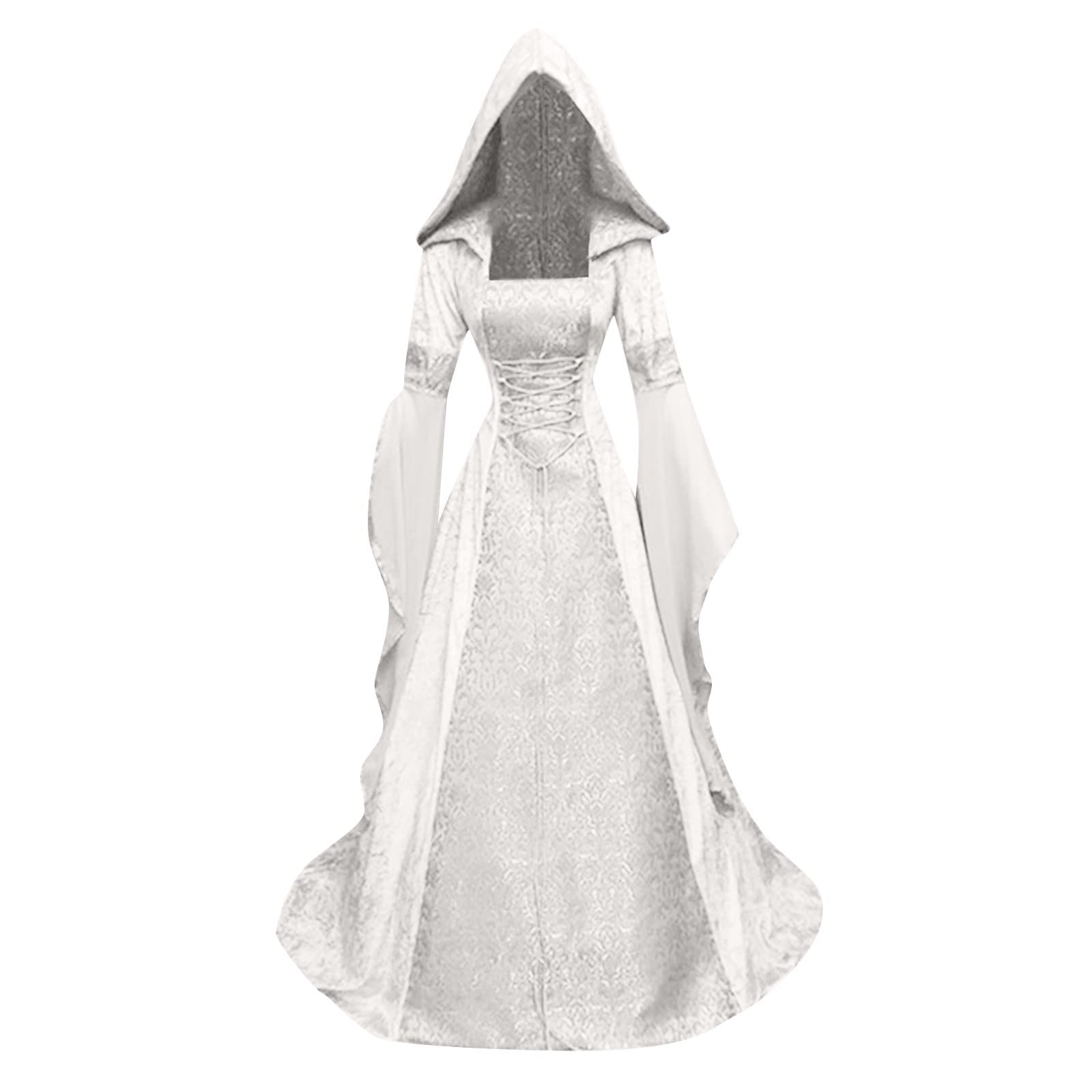 Halloween Adult Cape Dress Plus Size Women Hooded Cloak - Medieval Renaissance Costume Robe for Cosplay, LARP & Gothic Parties - Perfect for Halloween, Renaissance Fairs & Themed Events