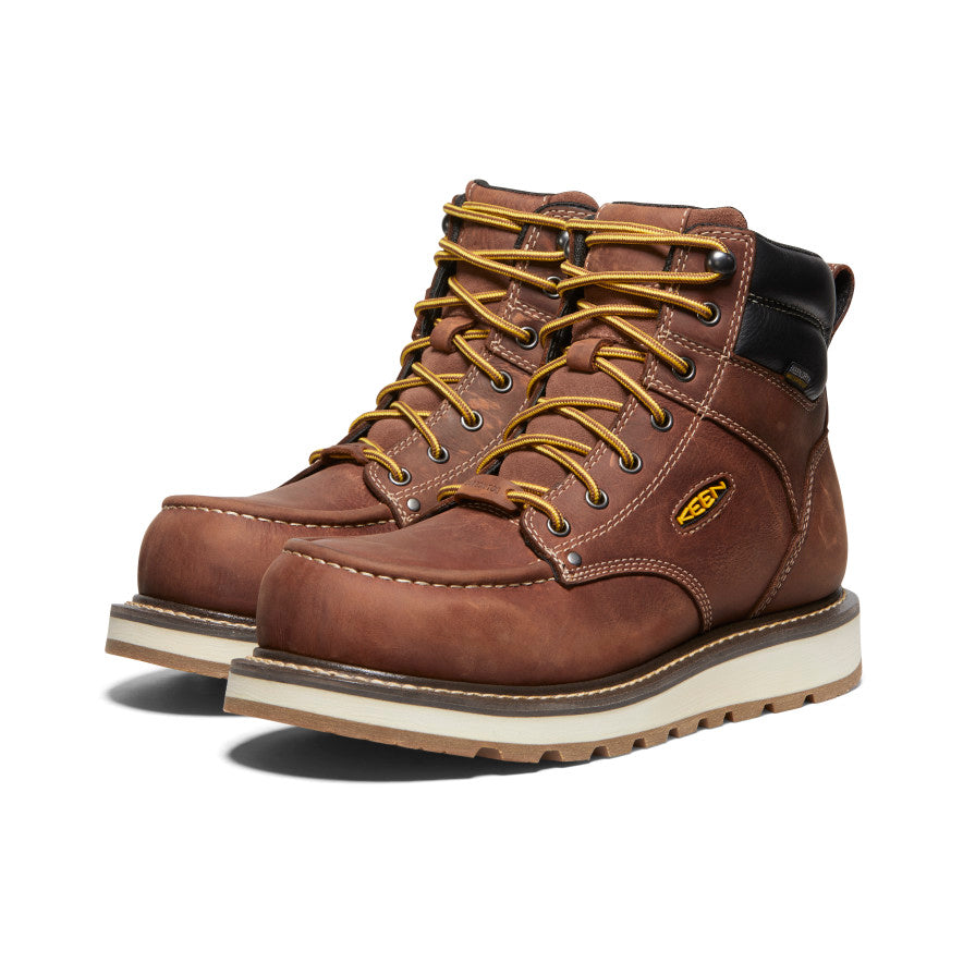 Waterproof Men's Cincinnati 6 Carbon Toe Work Boots - Tuscan Red/Sandshell | Durable Safety Footwear for Construction, Hiking & Outdoor Activities