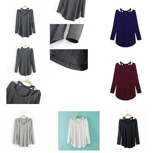 Cut Out Lounge Top - Easy Wear Long Sleeve Shirt in 6 Colors | Comfortable Casual Wear for Women, Perfect for Home, Yoga & Outings