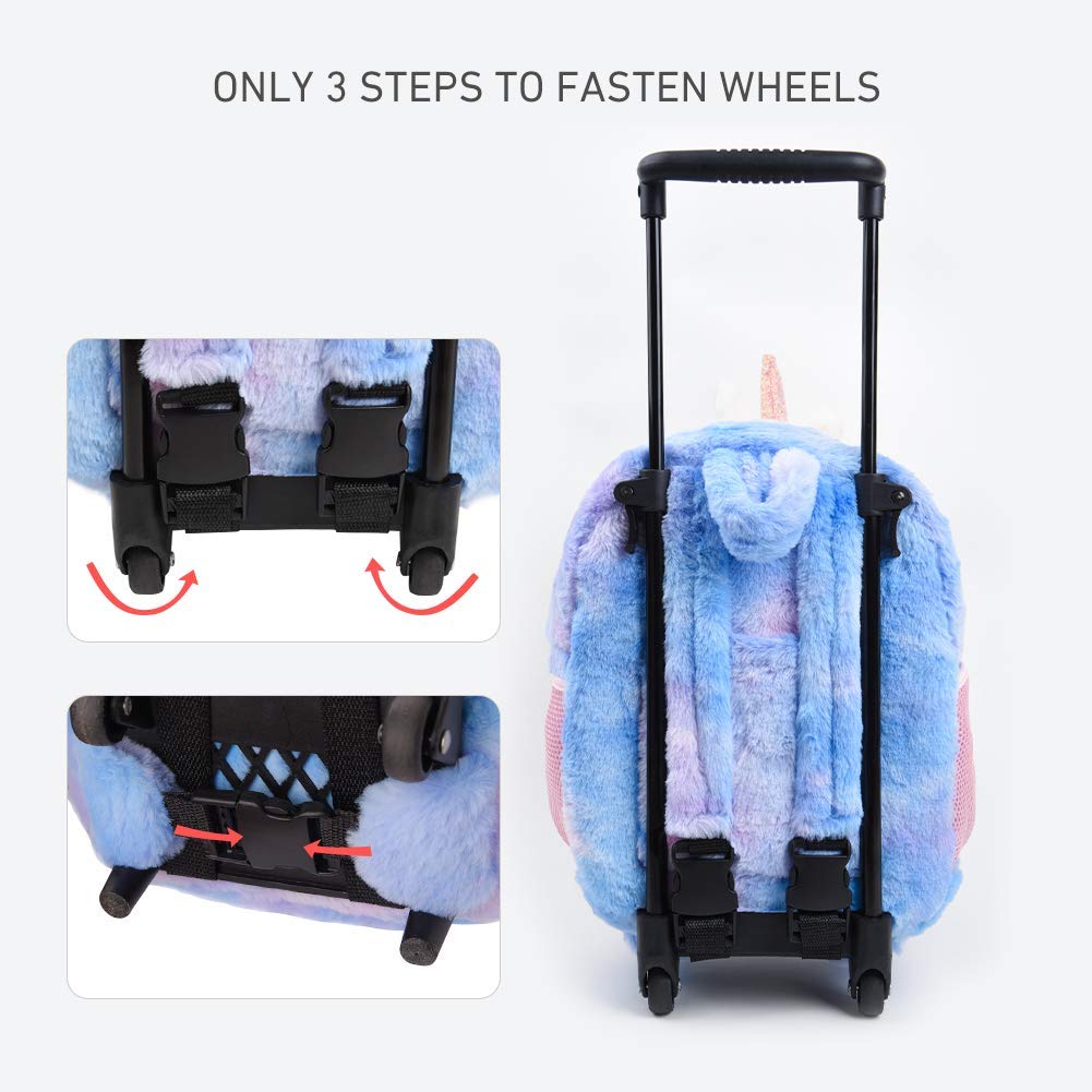 Funday Unicorn Kids Backpack with Removable Wheels - Lightweight School Backpack for Boys & Girls - Perfect for School, Travel & Daily Use