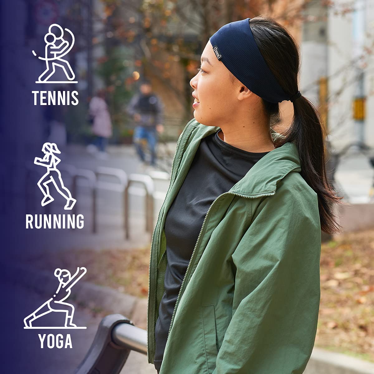 Breathable Moisture-Wicking Sports Headbands for Men & Women - Lightweight Yoga, CrossFit & Running Head Wraps - Thin Elastic Workout Sweatbands for Gym, Fitness & Outdoor Activities