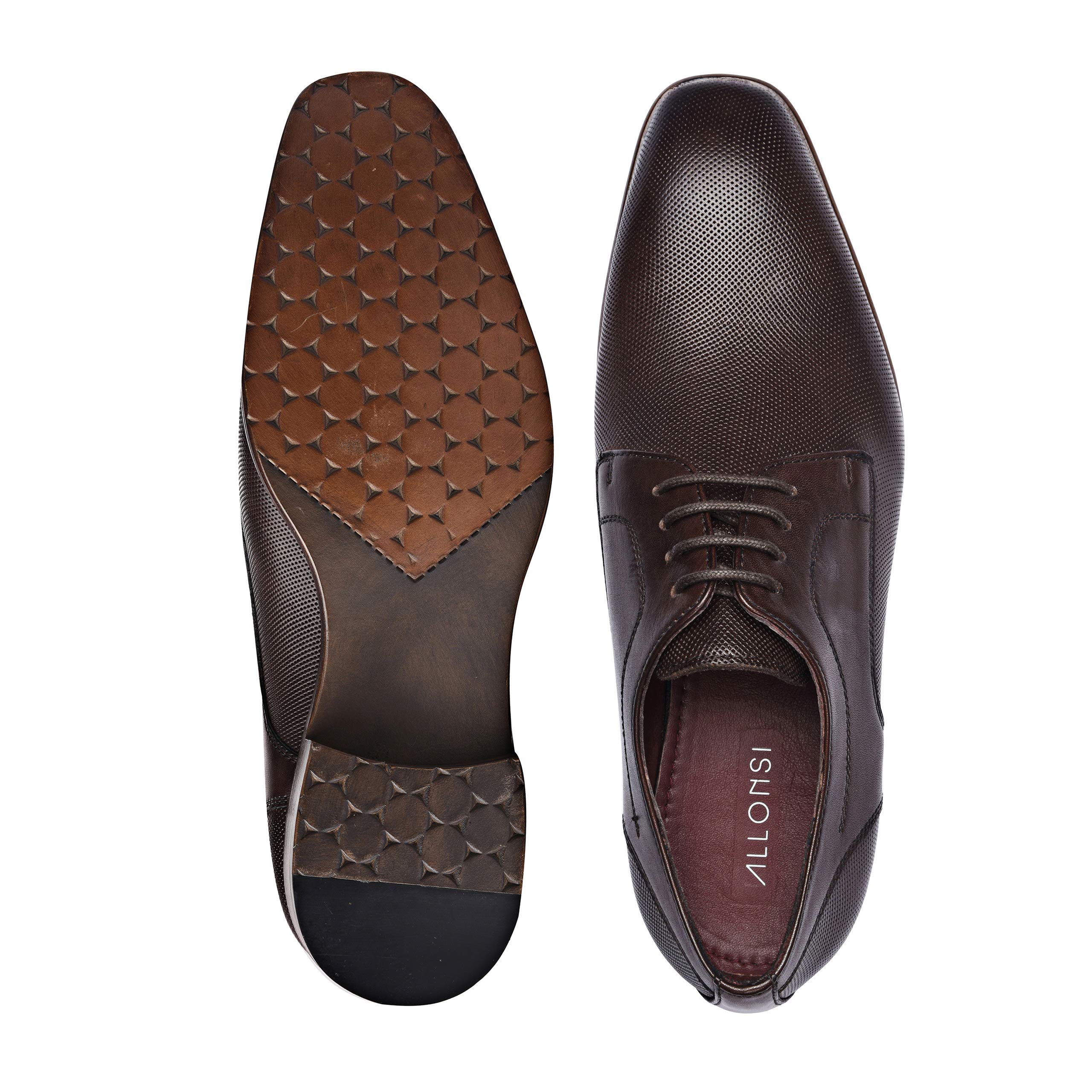 Premium Genuine Leather Men's Derby Dress Shoes - Handcrafted Italian Formal Shoes with Leather Sole for Business, Wedding & Special Occasions