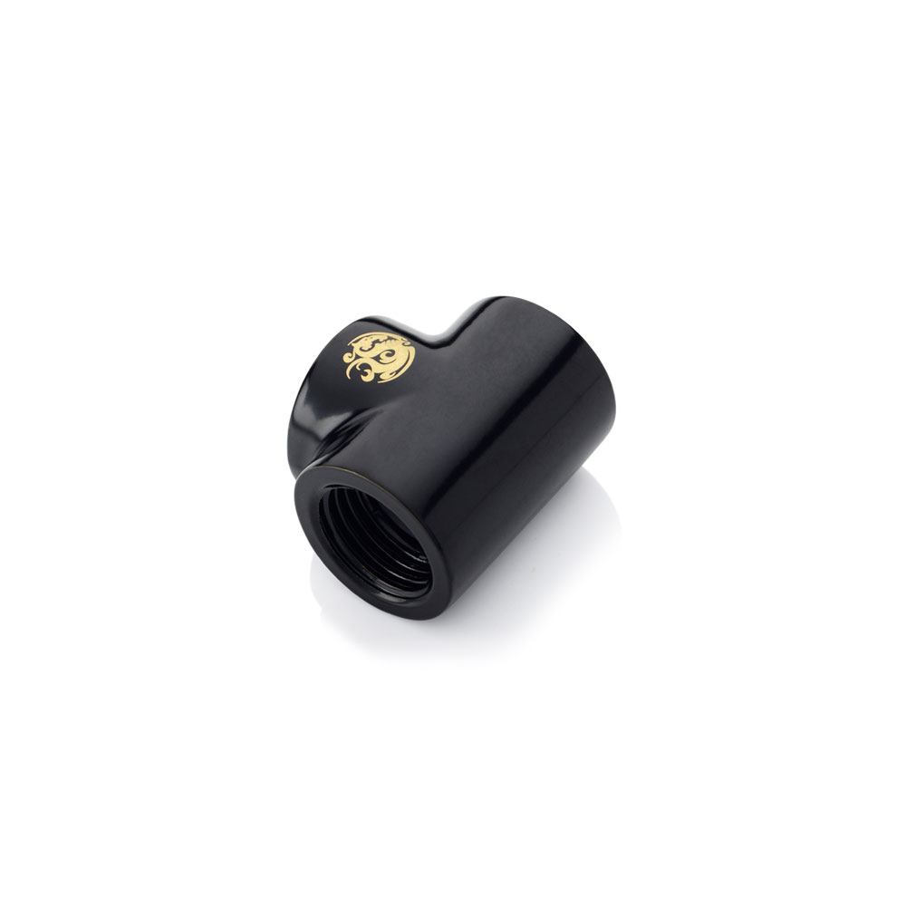 Bitspower T Block with Triple Fitting - Matt Black G1/4
