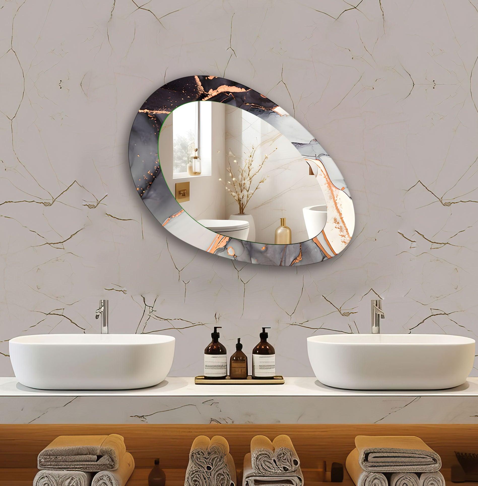 Elegant Black and Gold Full-Length Wall Mirror - Modern Home Decor for Bedroom, Living Room, or Entryway
