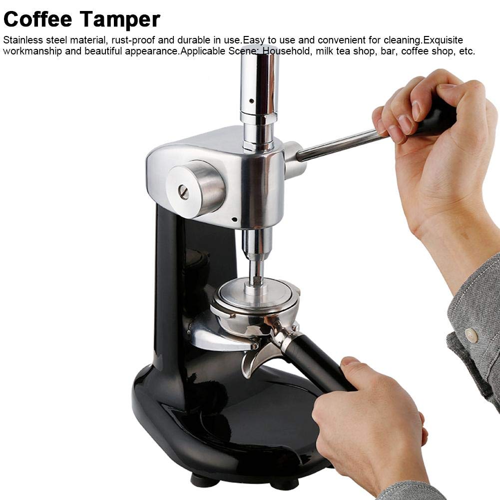 Premium Stainless Steel Espresso Tamper with 2 Interchangeable Bases - Manual Coffee Powder Press for Perfect Extraction - Ideal for Home Baristas & Coffee Shops - Great for Espresso Machines & French Press Brewing