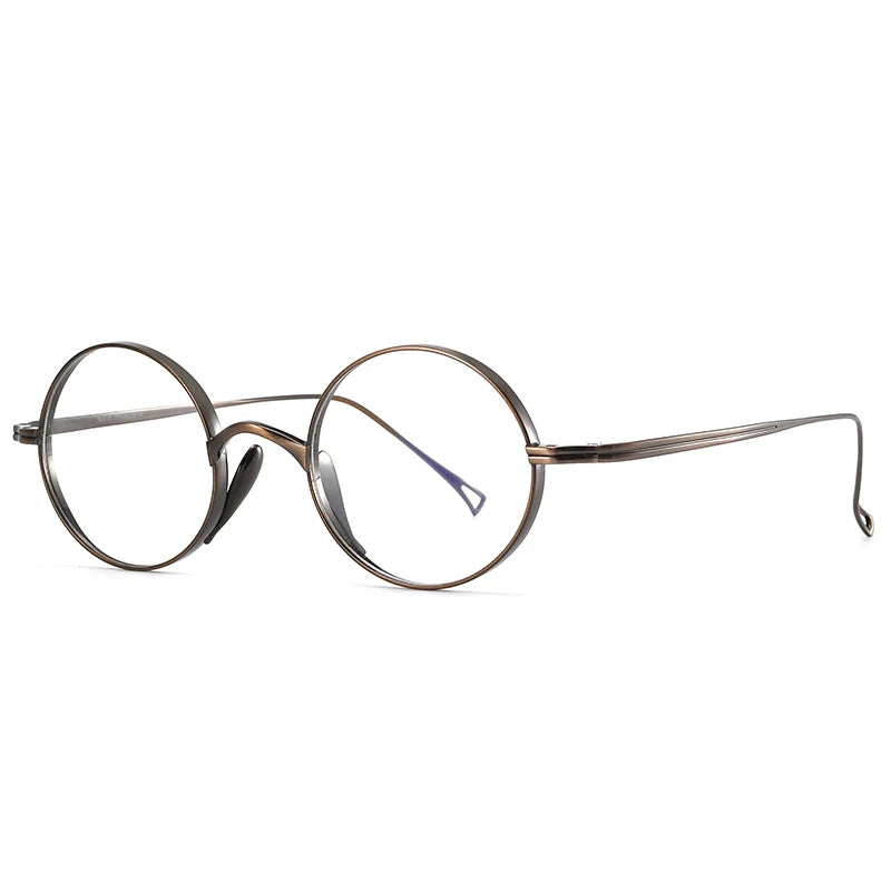 Bclear Unisex Full Rim Round Titanium Eyeglasses 1021 - Lightweight & Durable Frame for Men & Women - Perfect for Reading, Work & Everyday Use