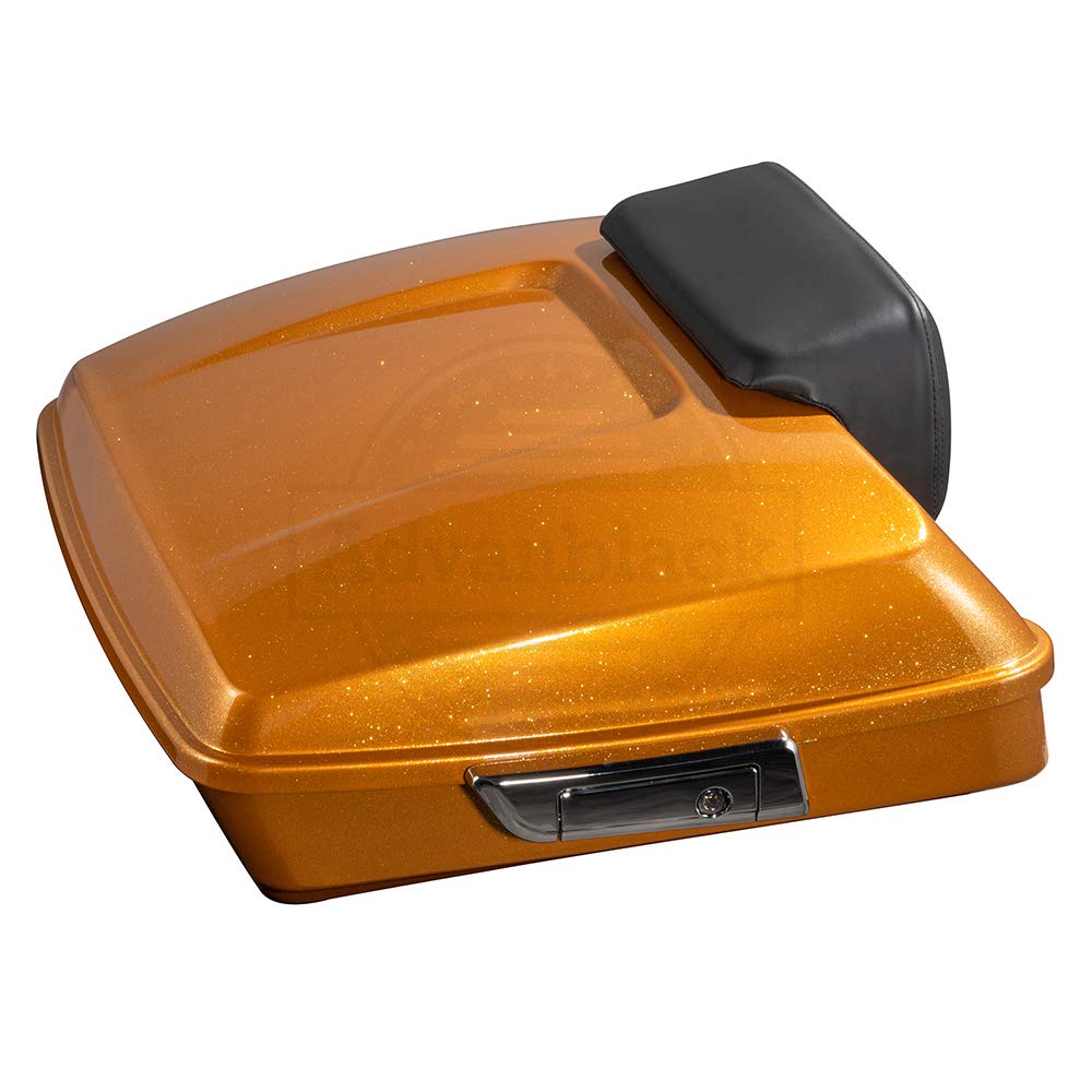 Moto Onfire Razor Tour Pack Hard Candy Gold Flake Trunk - Compatible with Harley Touring Street Glide Special & Road Glide Special (2017+) - Perfect for Motorcycle Storage & Long-Distance Travel Accessories