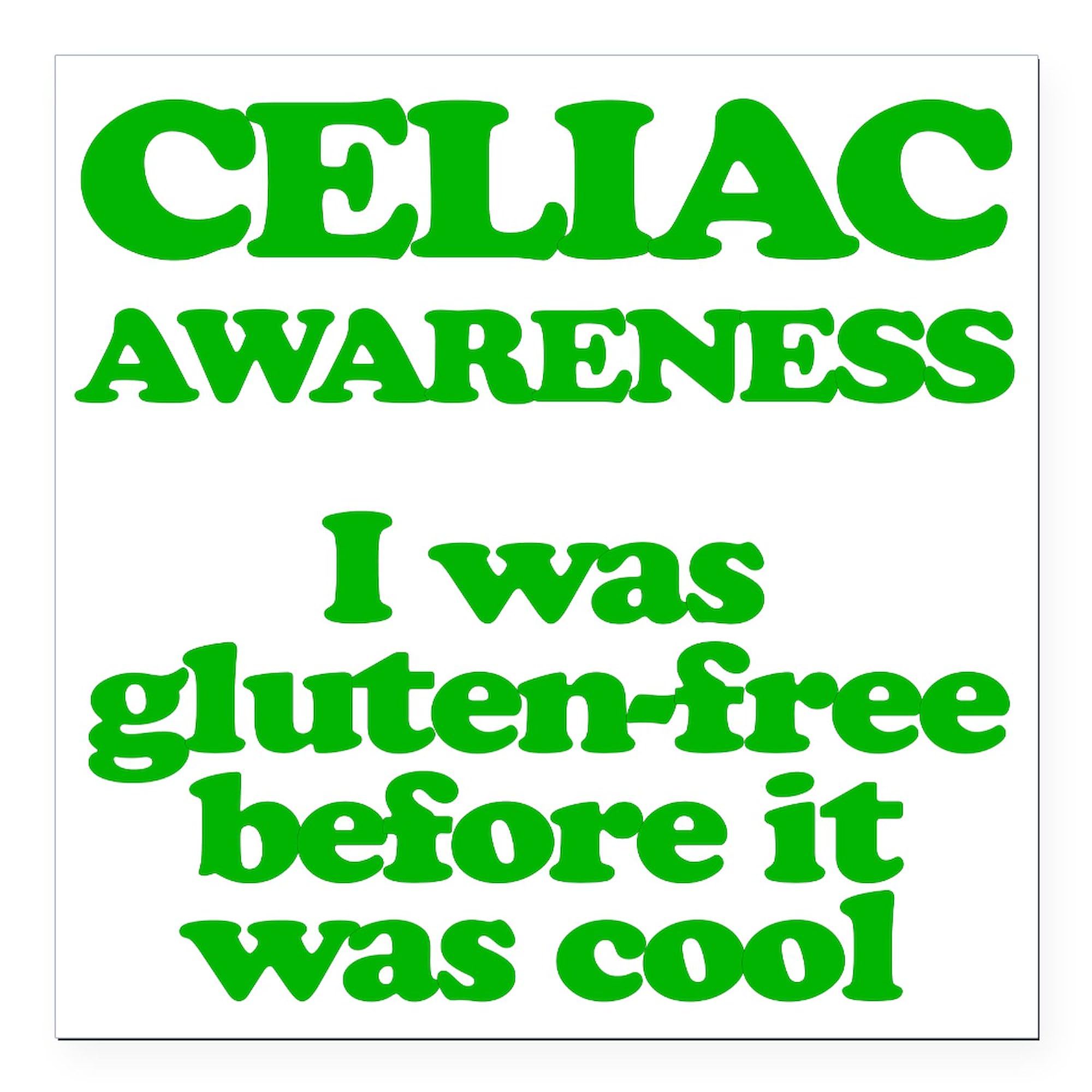 Celiac Disease Awareness Car Magnet - Gluten Free Before It Was Cool - Square Magnetic Bumper Sticker for Cars, Trucks & Vehicles - Show Support for Gluten Sensitivity & Celiac Community