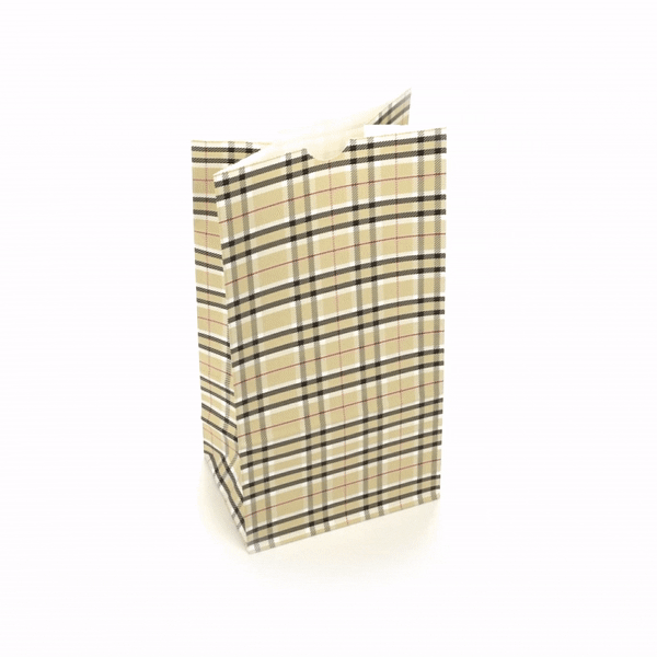 Premium Plaid Paper Bags 8 lb Capacity - 6 x 4 x 11.75 Inches - Pack of 100 - Eco-Friendly Gift & Shopping Bags for Retail, Parties & Groceries