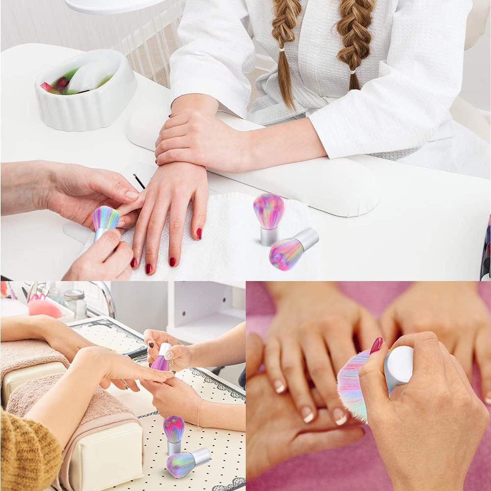 NAILWIND Soft Bristle Nail Cleaner Brush - Mini Nail Art Dust & Makeup Remover Brush with Kabuki Head for Professional Manicures & Makeup Application | Perfect for Salon, Home Use & Travel