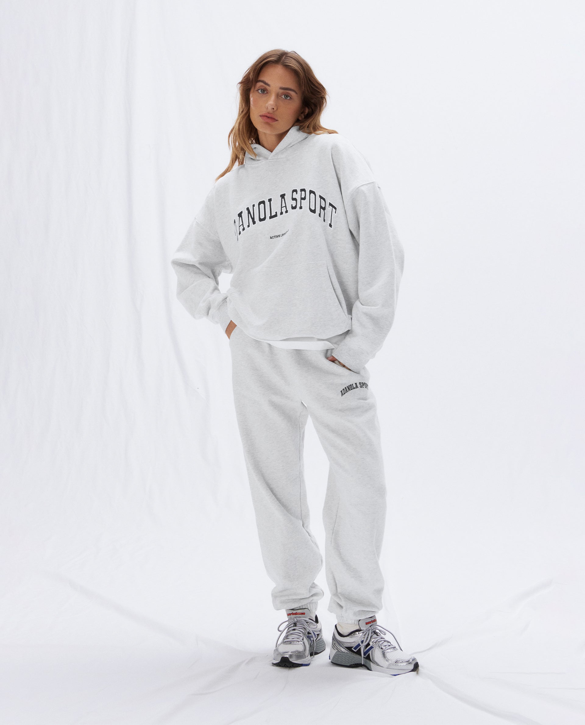 AS Oversized Hoodie - Light Grey Melange | Comfortable Unisex Pullover Sweatshirt for Casual Wear, Street Style & Loungewear
