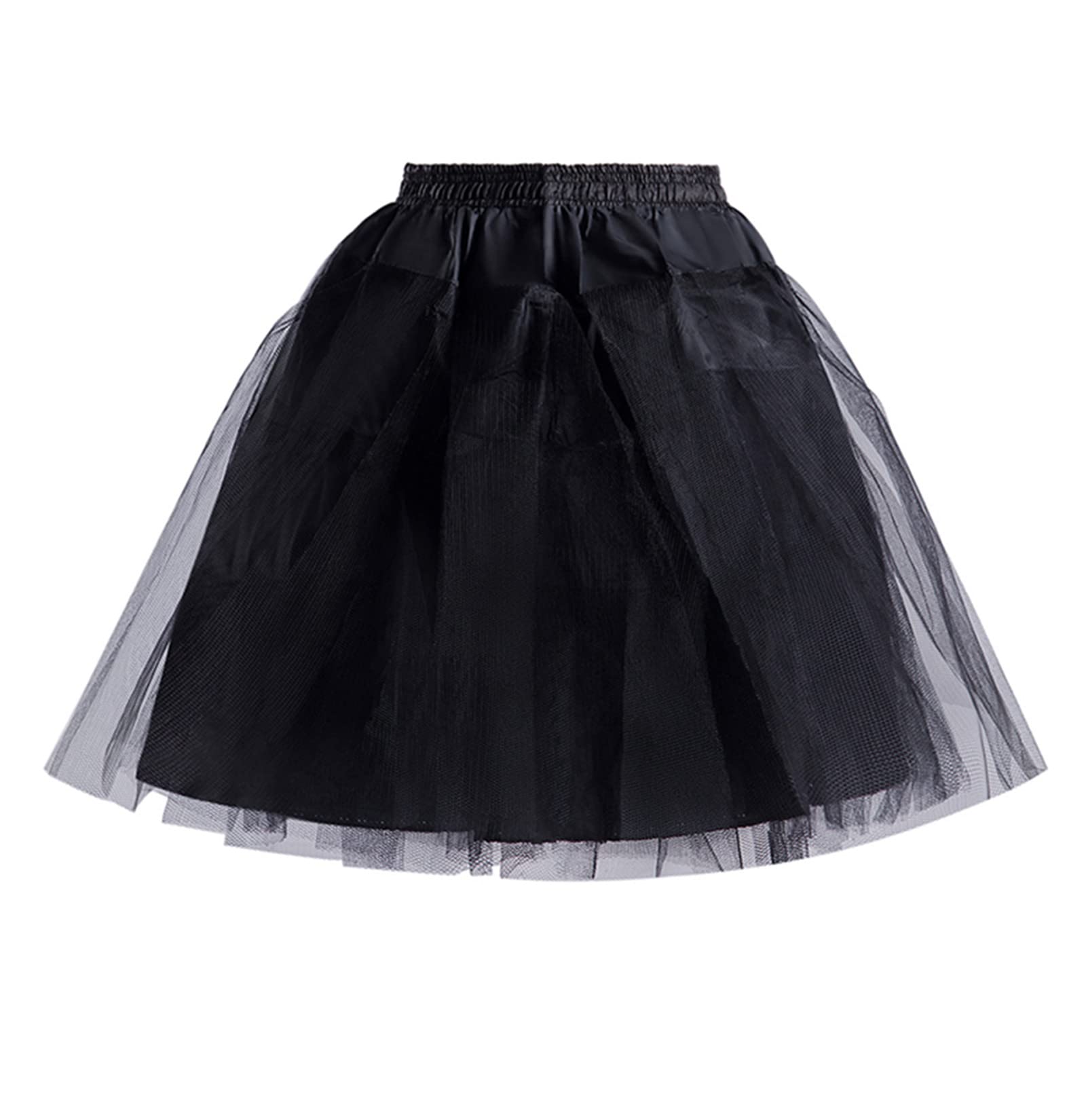 MisShow Women's Classic 3-Layer Tulle Tutu Skirt - 1950s Style Petticoat Crinoline Underskirt for Vintage Dresses, Costumes & Dance Performances