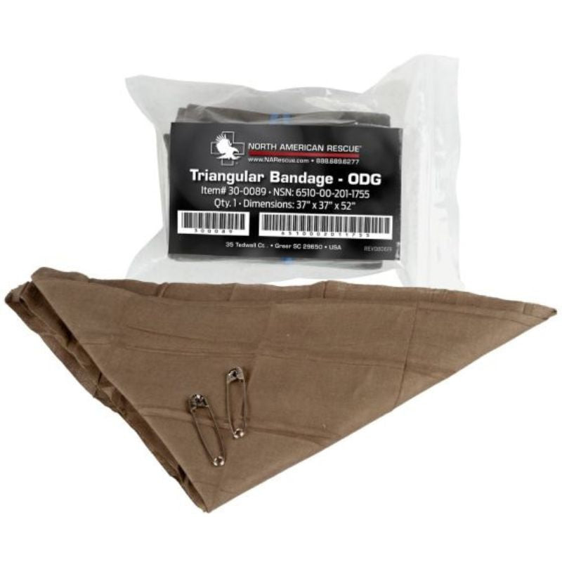 North American Rescue Triangular Bandage - First Aid Sling & Emergency Bandage for Wound Care, Sprains & Burns | Perfect for First Aid Kits, Outdoor Adventures & Emergency Preparedness
