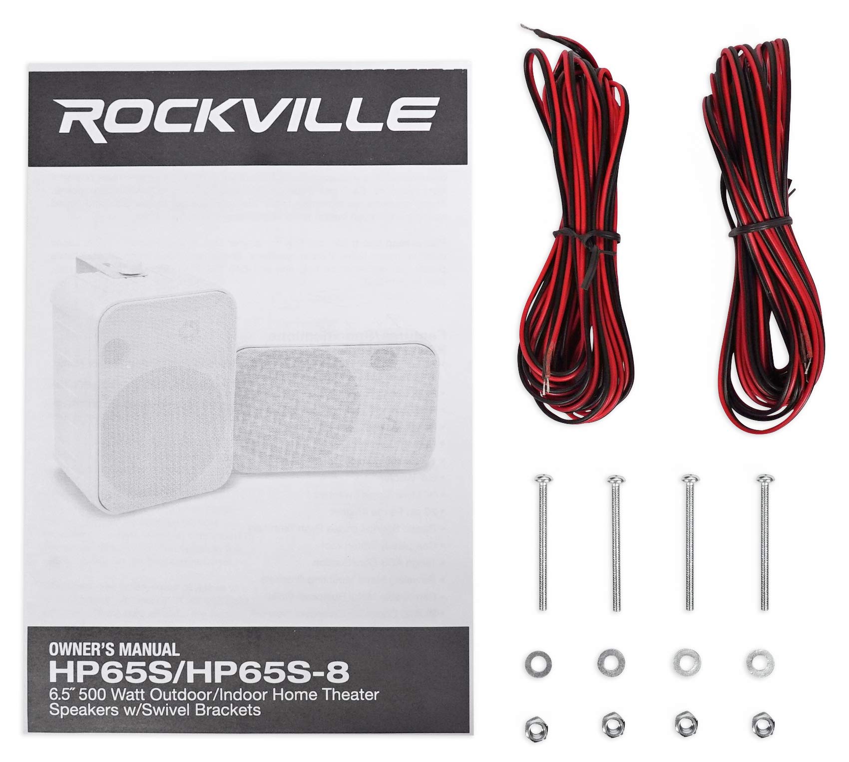 Rockville HP65S-8 6.5 Inch Marine Waterproof Boat Speakers with Swivel Mount - Perfect for Boats, Yachts & Outdoor Marine Audio Systems