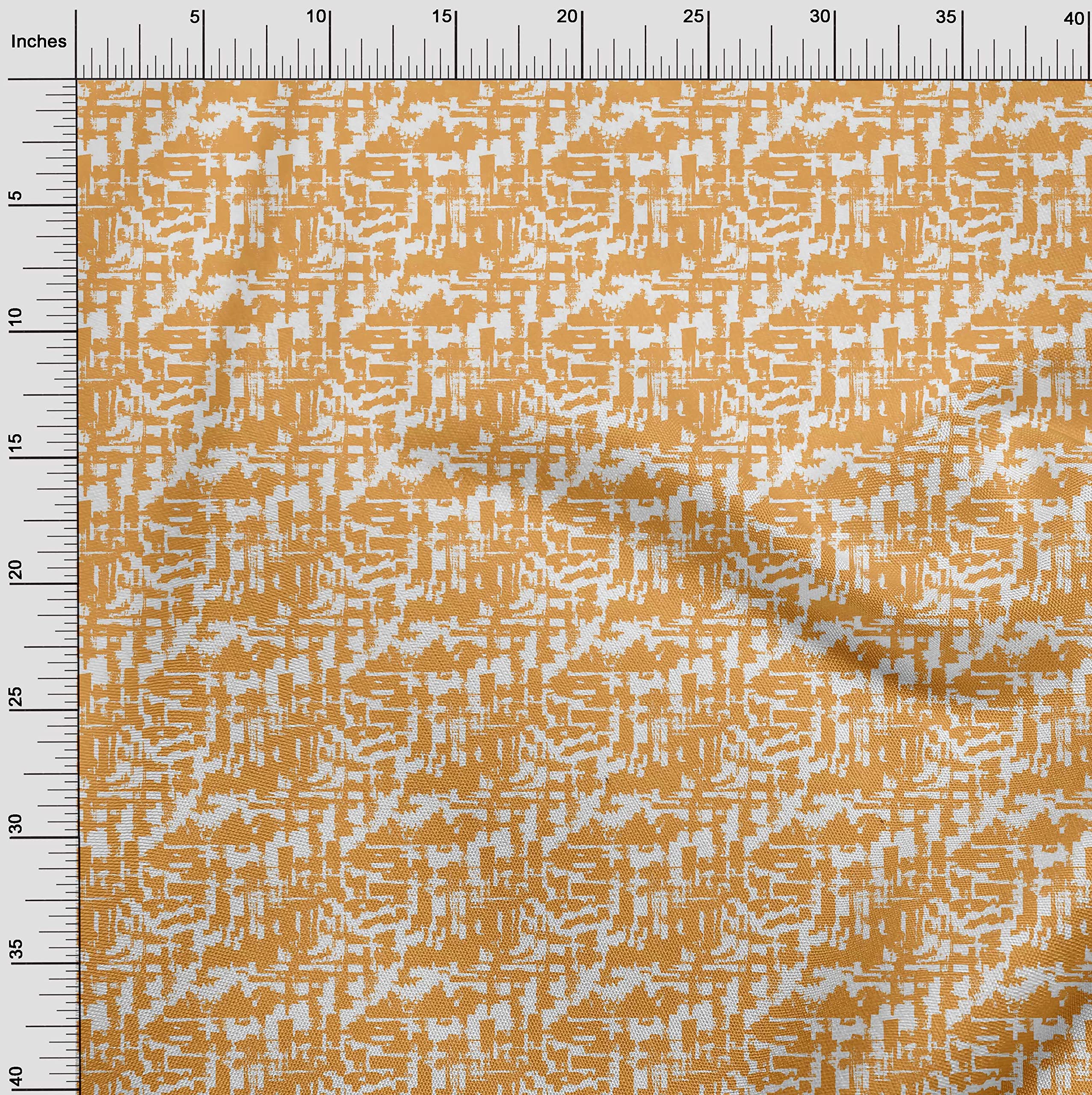oneOone Velvet Orange Fabric - 58 Inch Wide Printed DIY Sewing Supplies for Clothing, Home Decor & Crafts | Soft Abstract Design by The Yard