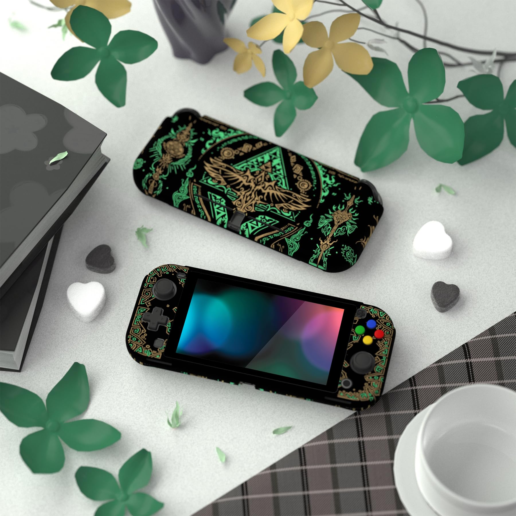 Playvital Protective Case for Nintendo Switch Lite - Shockproof Cover with Tempered Glass Screen Protector, Joycon Caps & Button Covers - Perfect for Gaming, Travel & Outdoor Use (Totem of Kingdom Design)