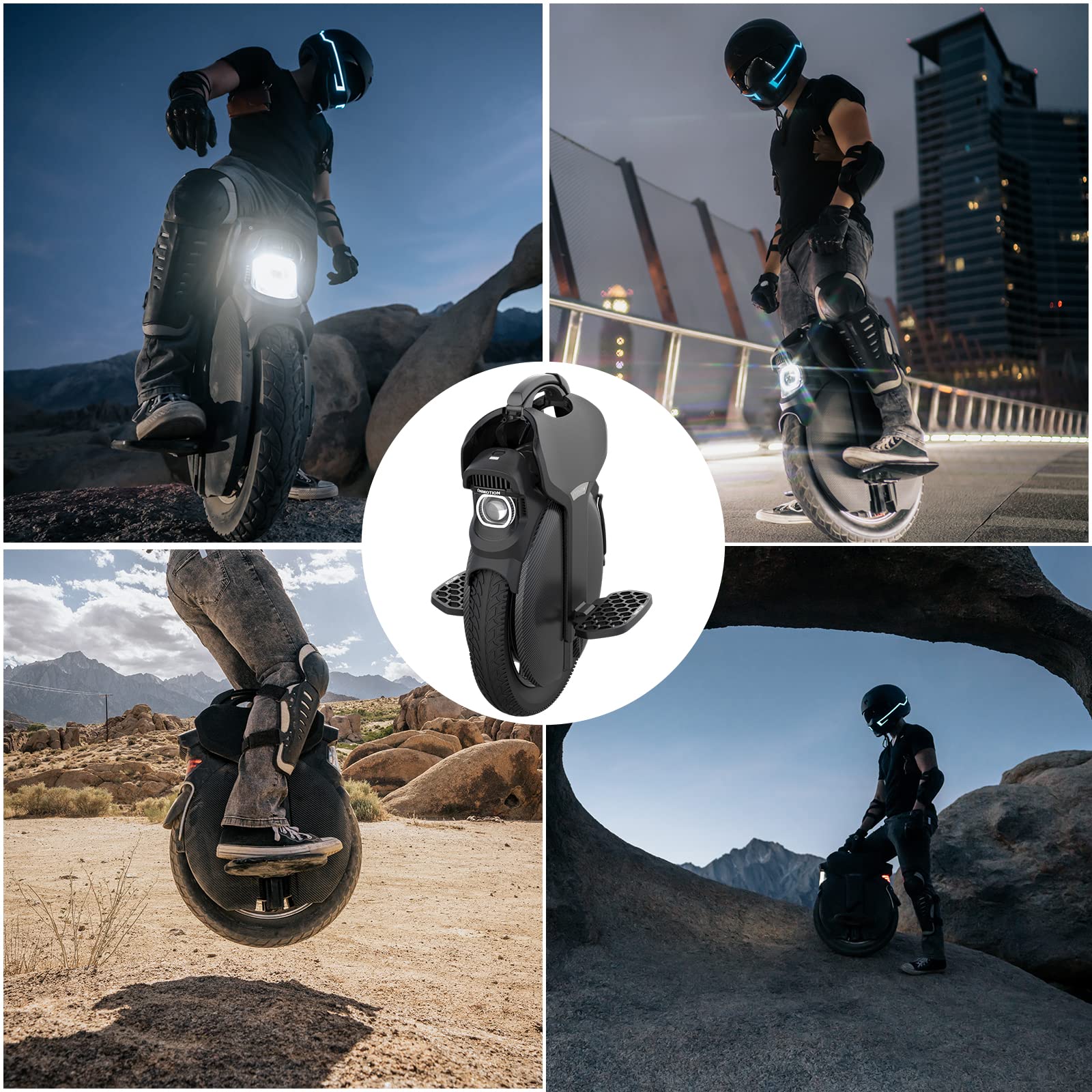 Inmotion V11 Electric Unicycle Seat & Power Pads & Honeycomb Pedals Set - Comfort Upgrade for Commuting, Urban Travel & Outdoor Adventures