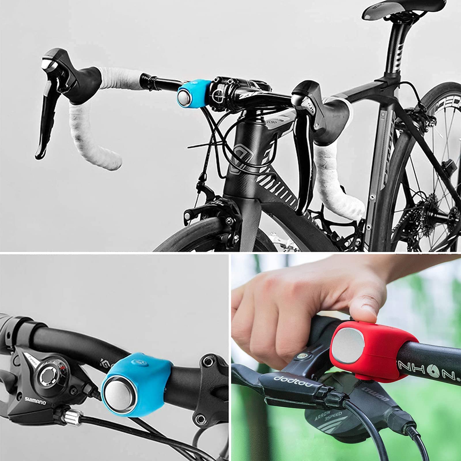 100dB Super Loud Electric Bike Horn - Waterproof Bicycle Bell with Multiple Sound Modes for Adults & Kids - Perfect for Bikes, Scooters & Cycling Safety Accessories - Ideal for Urban Commuting, Mountain Biking & Family Rides