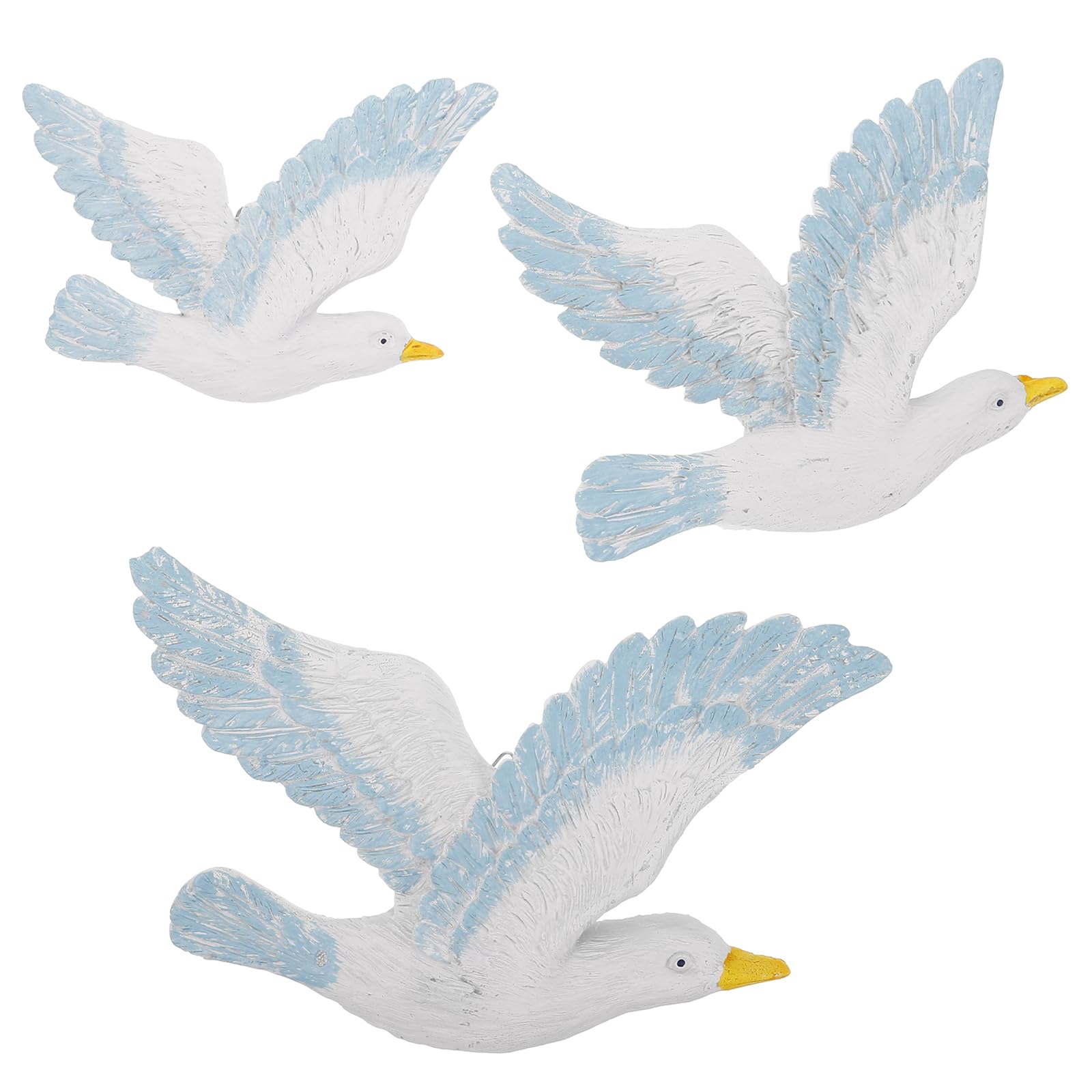 HEALLILY 3-Piece Resin Seagull Wall Art - Coastal Beach Decor for Bedroom & Living Room | Nautical Themed Wall Hanging Ornaments | Perfect for Beach House, Seaside Cottage & Ocean-Inspired Home Decor