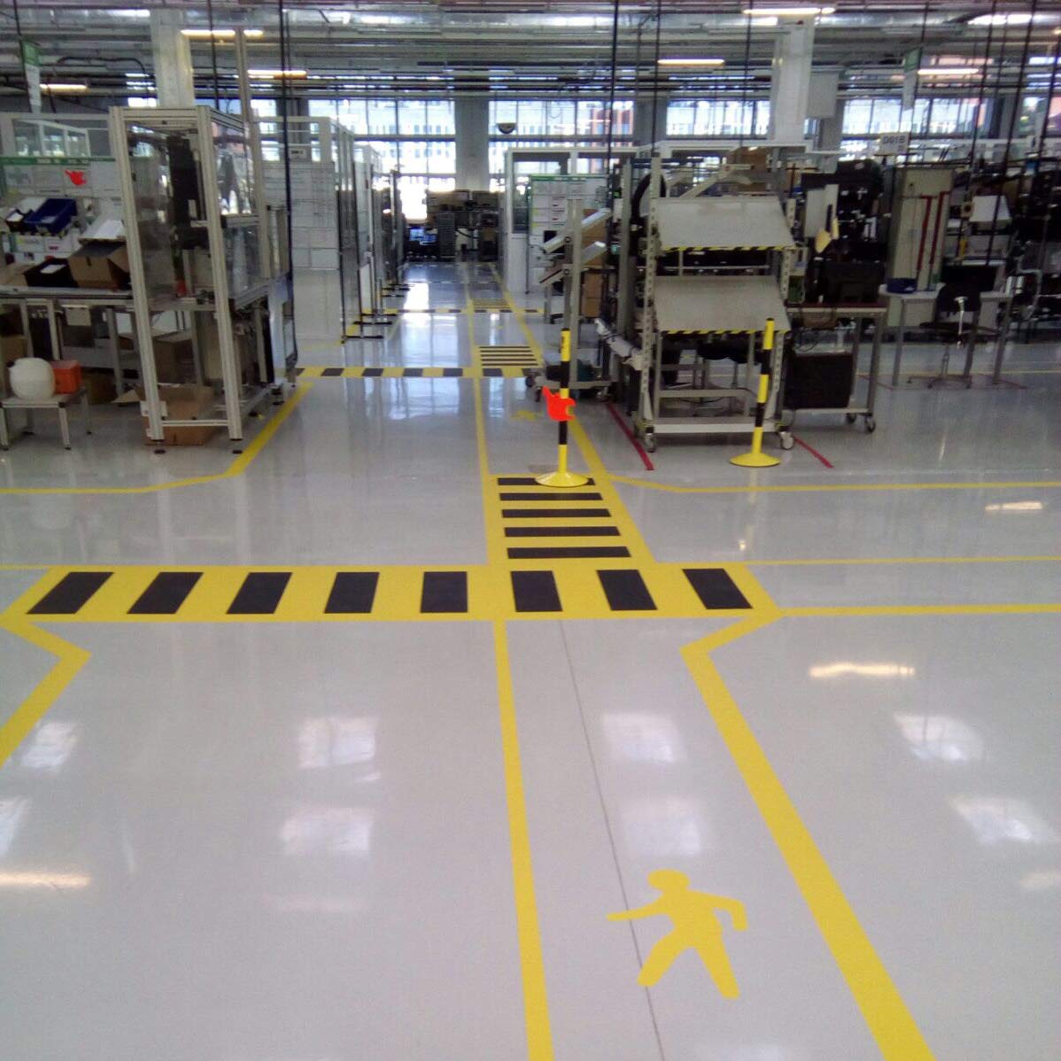PermaStripe Heavy-Duty Floor Marking Tape - 2 Inch x 90 ft Yellow & Black Striped Industrial Tape for Warehouse, Factory, and Workshop Safety Markings