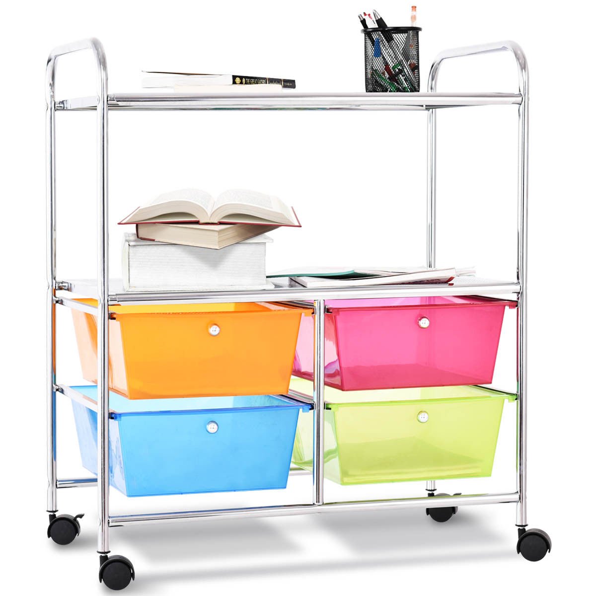 Giantex 4-Drawer Rolling Cart with Wheels for Home, Office & Salon Storage