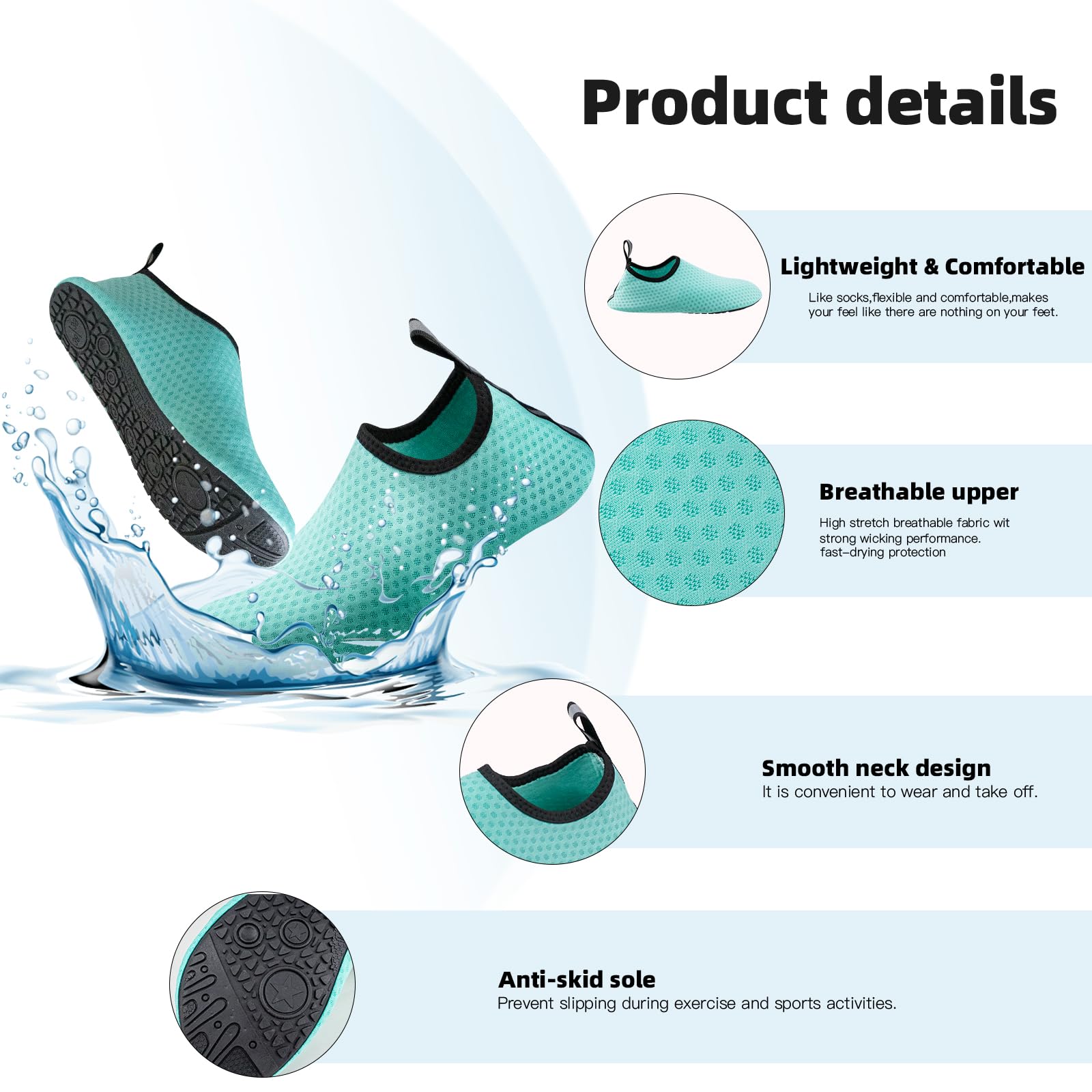**Men's & Women's Water Shoes - Lightweight Barefoot Aqua Shoes for Beach, Surfing, Diving & Swimming | Quick-Dry & Breathable for Comfort**    *(Perfect for beach walks, water sports, kayaking, and poolside activities.)*