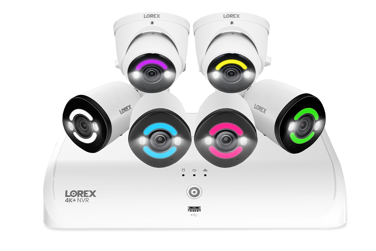 Lorex 4K Ultra HD Wired NVR Security System with 4 Bullet & 2 Dome IP Cameras - 12MP Resolution, Smart Lighting for Home & Business Surveillance (Indoor/Outdoor Use)