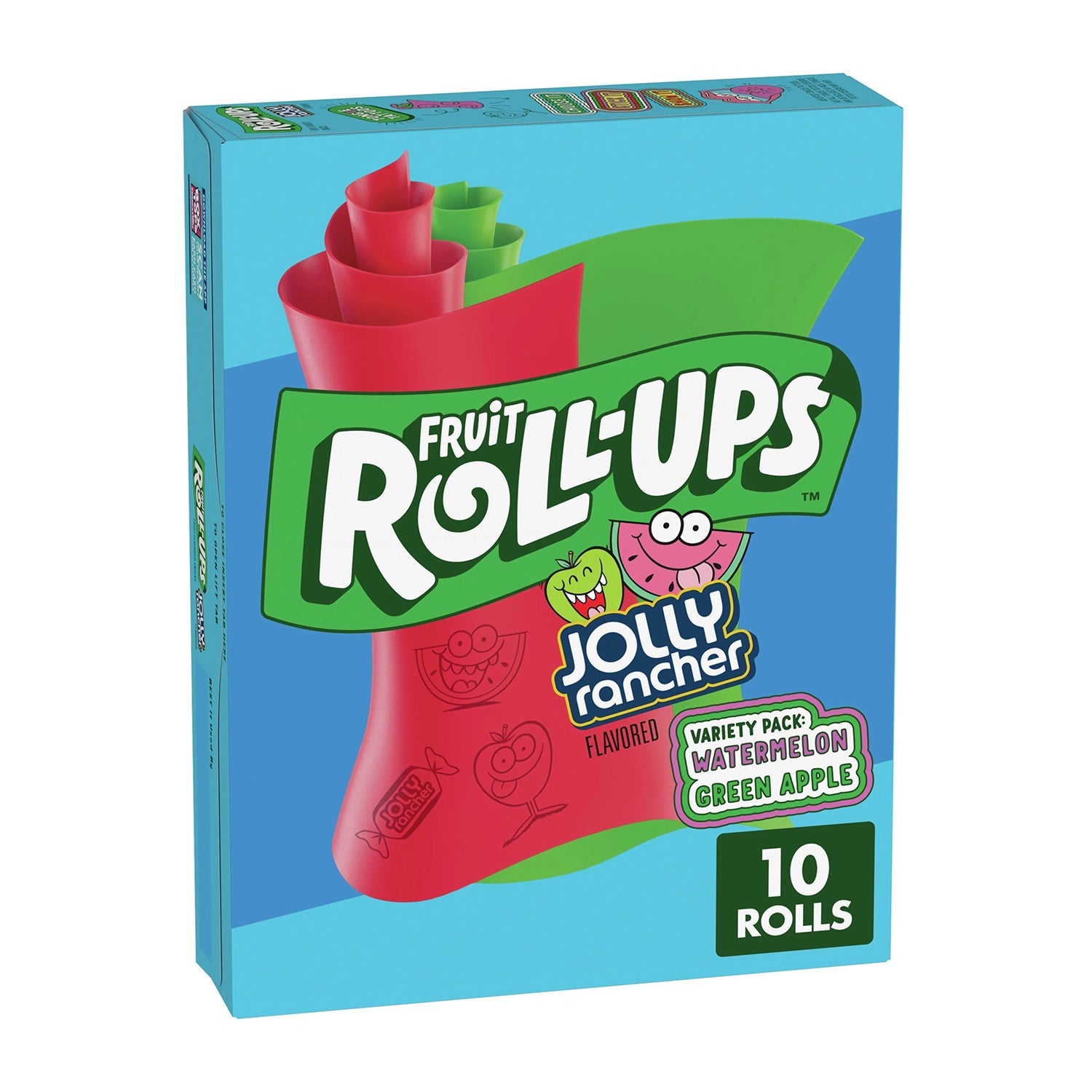 Jolly Rancher Fruit Roll Ups - 10 Count Pack | Delicious Fruit Snacks for Kids Lunch Box, School, Parties & On-the-Go