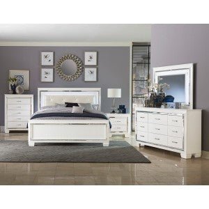Allura White Mirror with LED Lighting - Modern Vanity Mirror for Makeup, Shaving & Home Decor